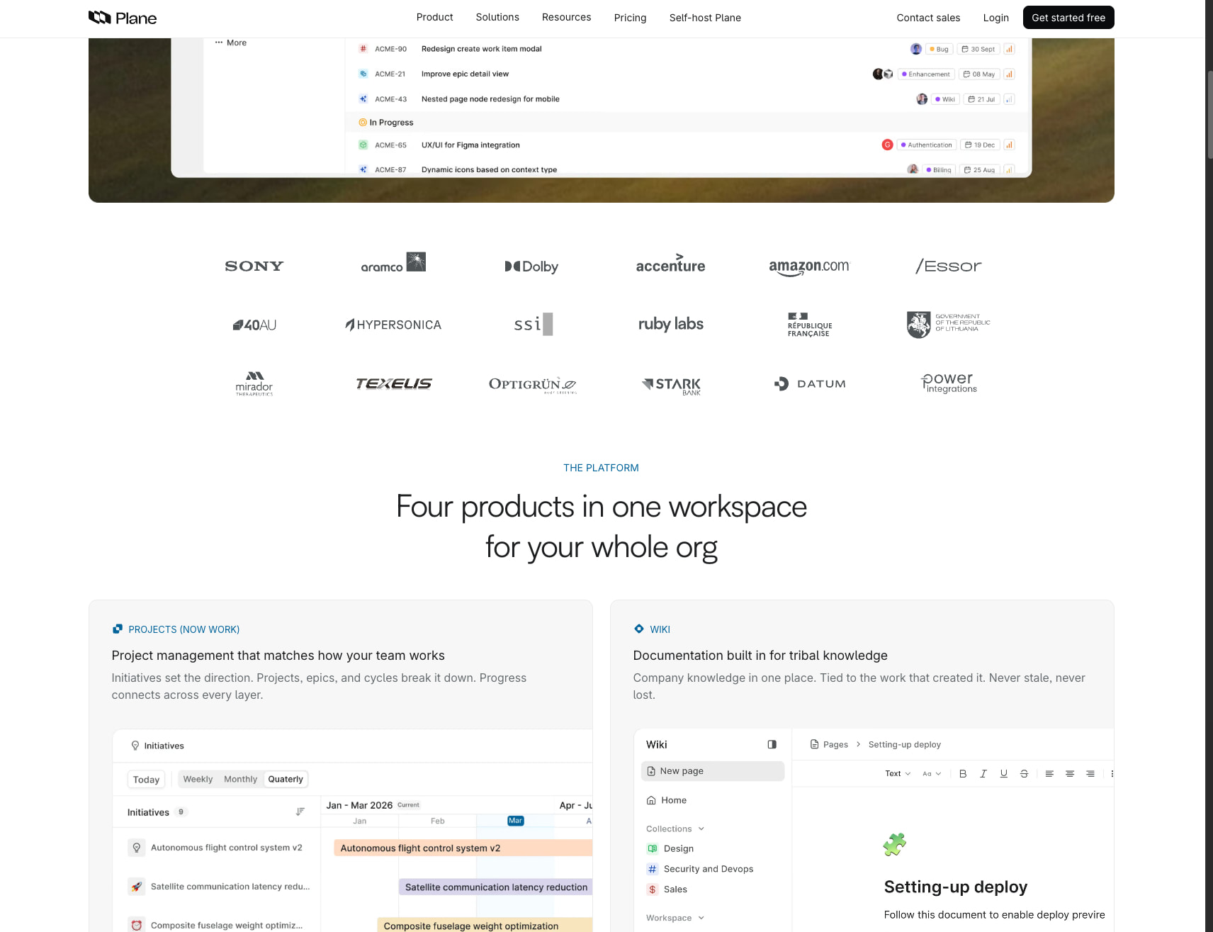 AI-native project management | Plane captured website design