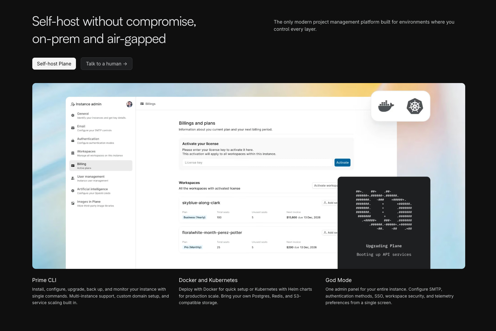 AI-native project management | Plane captured website design