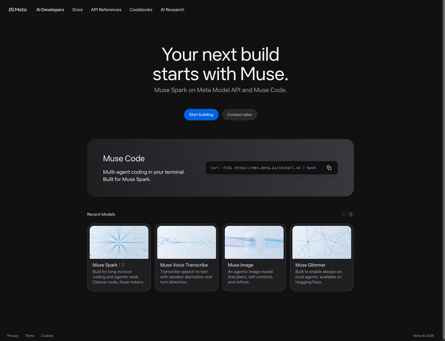 Model API captured website design