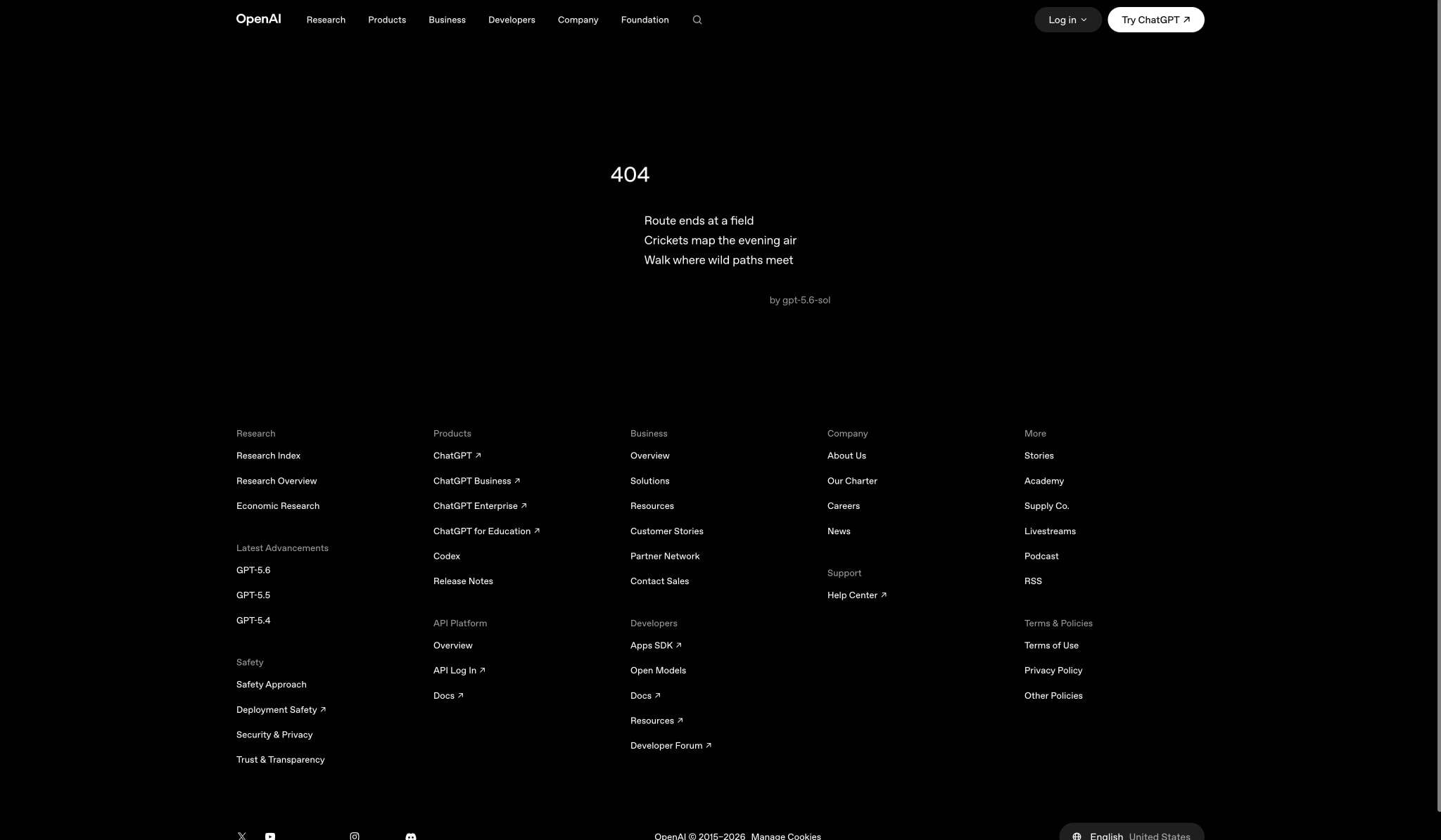 OpenAI captured website design