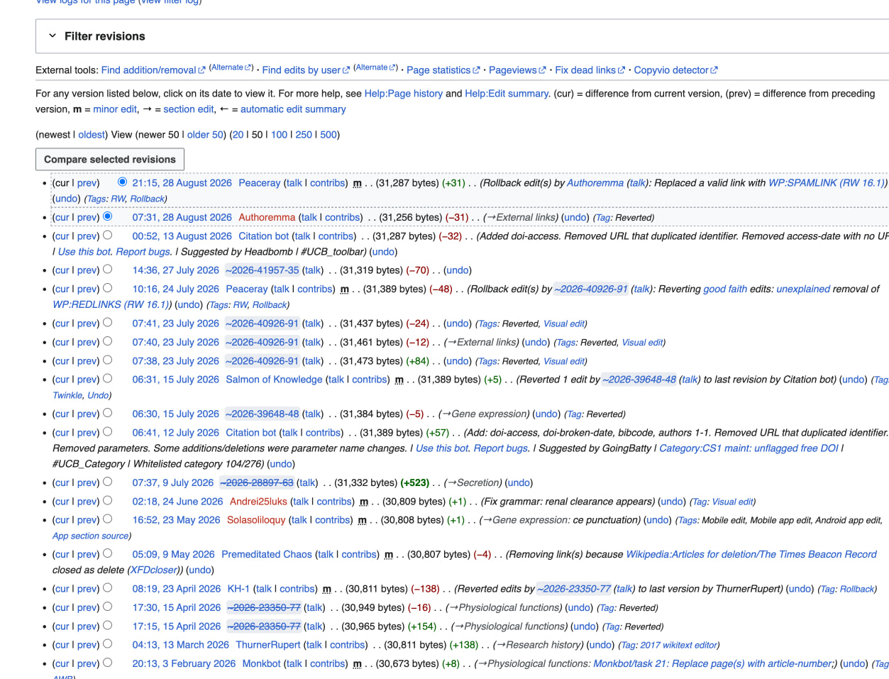 Glucagon-like peptide-1: Revision history - Wikipedia captured website design
