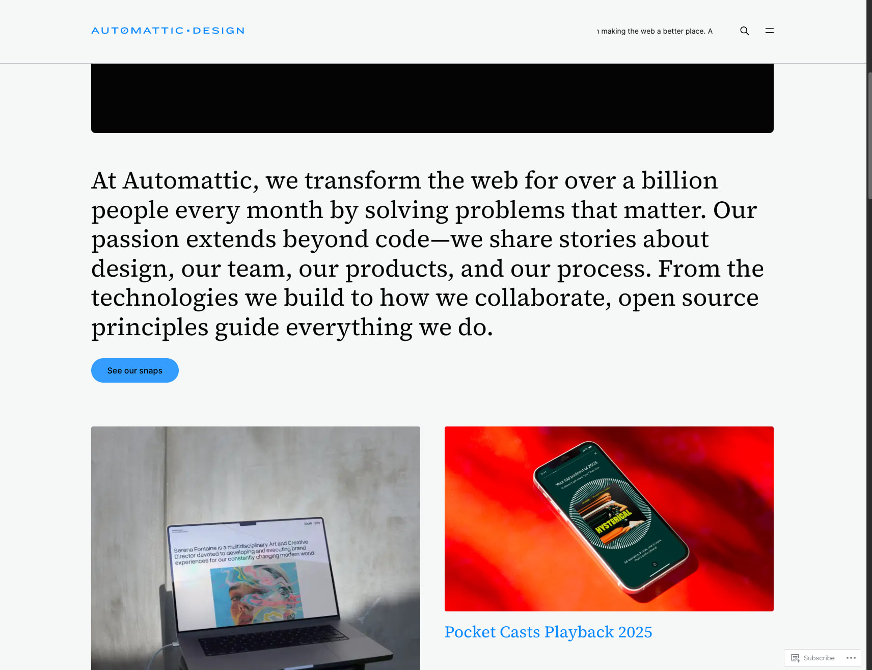 Automattic Design – Designing a better web captured website design