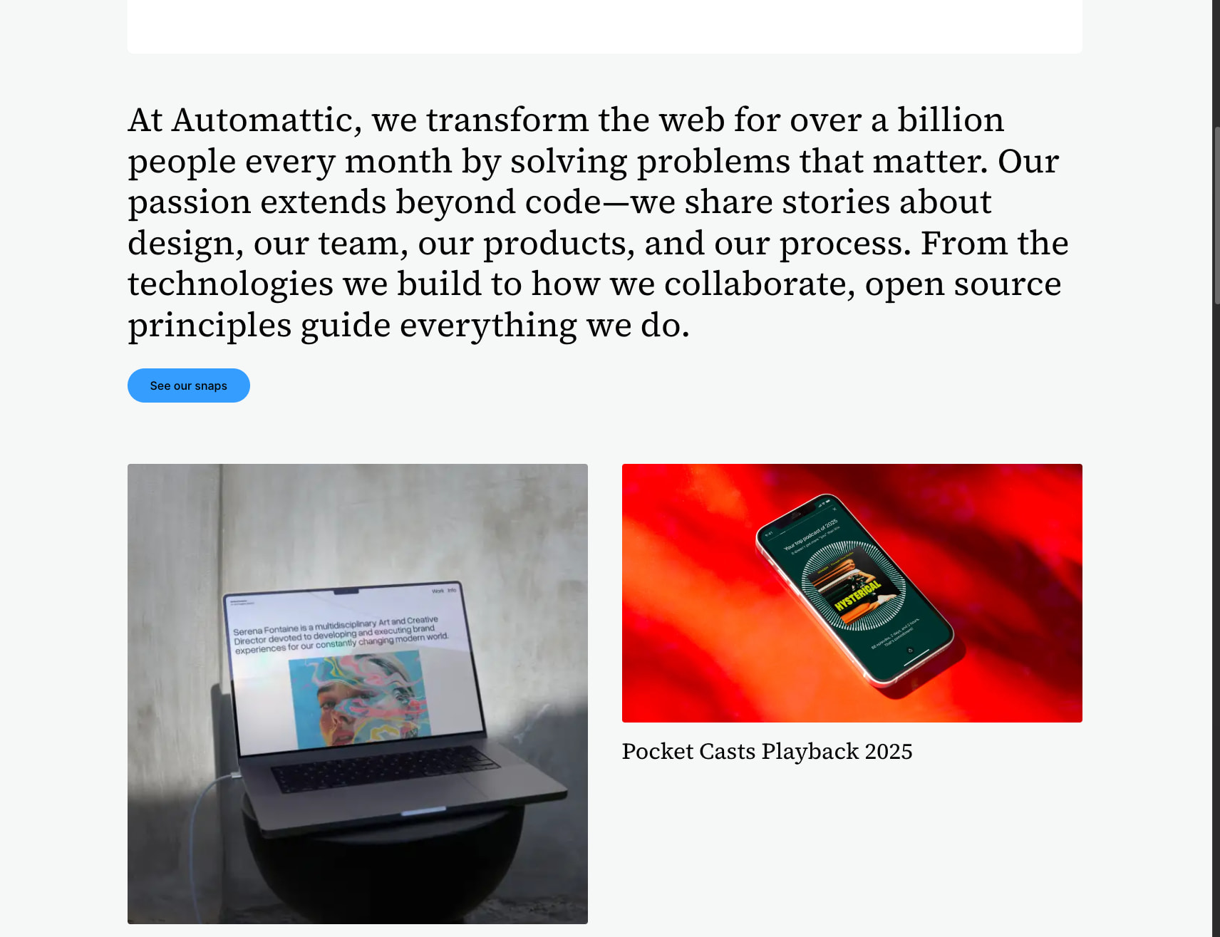 Automattic Design – Designing a better web captured website design