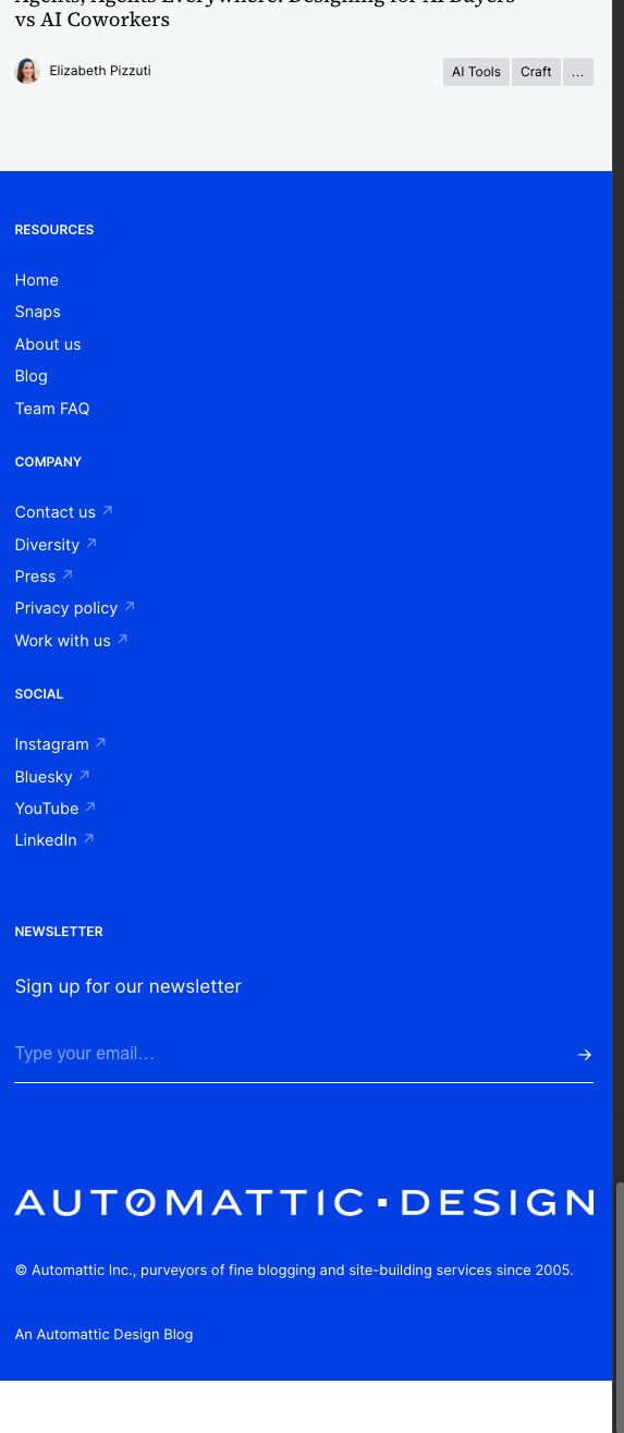 Automattic Design – Designing a better web captured website design