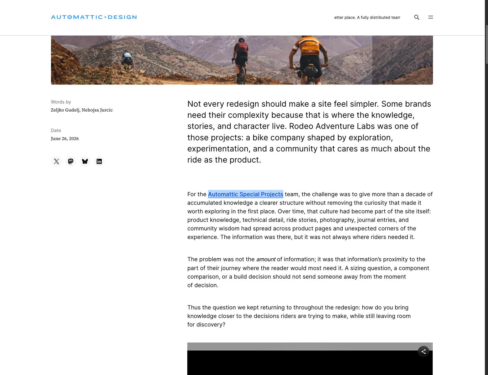 Designing for Curiosity at Rodeo Adventure Labs – Automattic Design captured website design