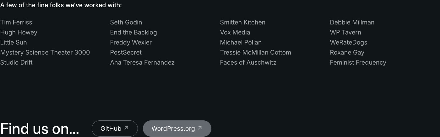 Automattic Special Projects – Showcasing the best of WordPress captured website design