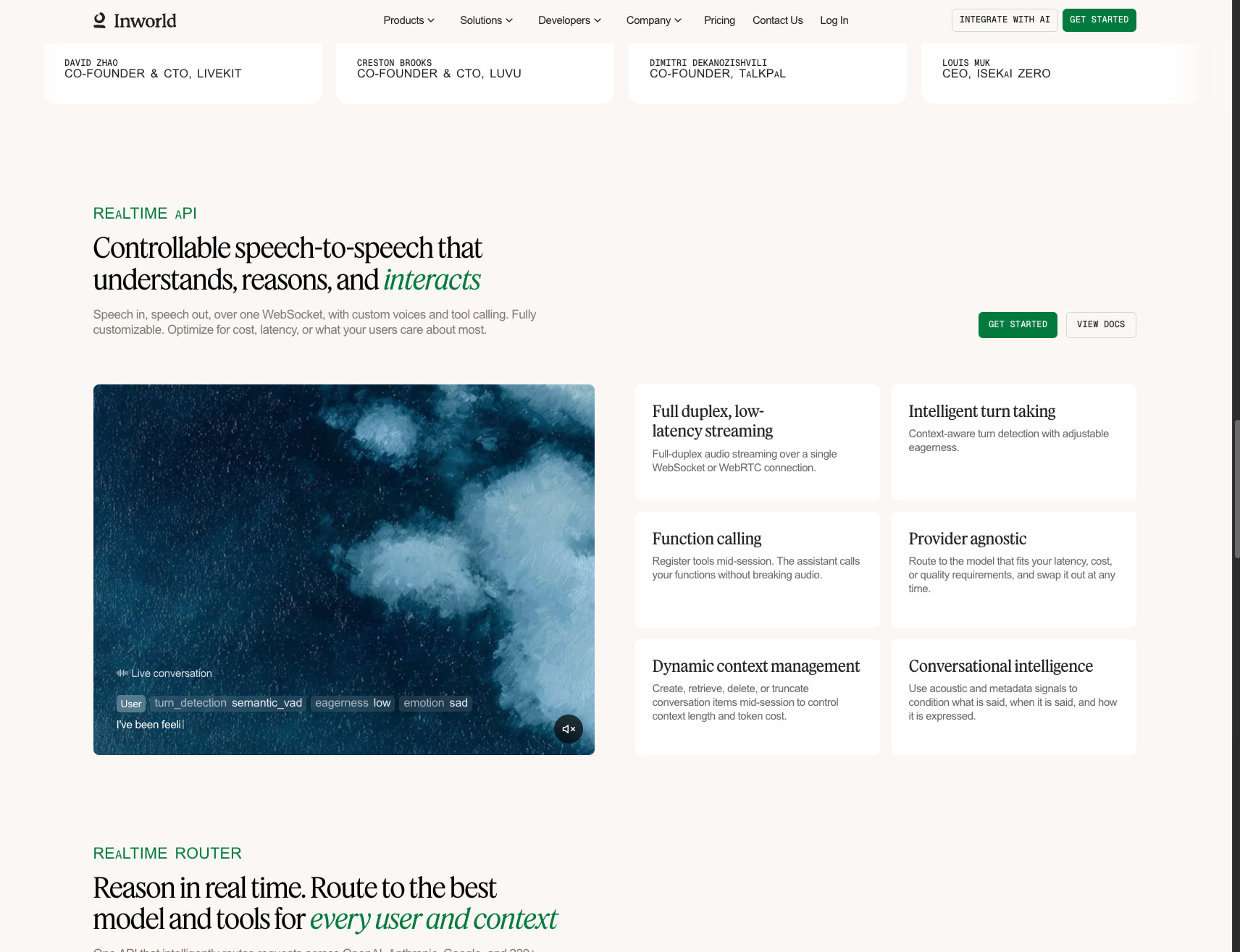 Inworld AI – Realtime AI for consumer-facing applications captured website design