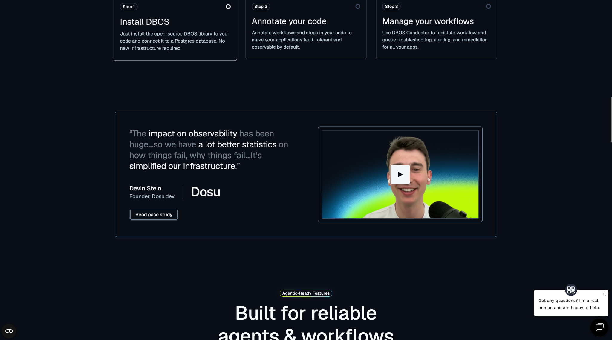 DBOS | Durable Workflow Orchestration captured website design