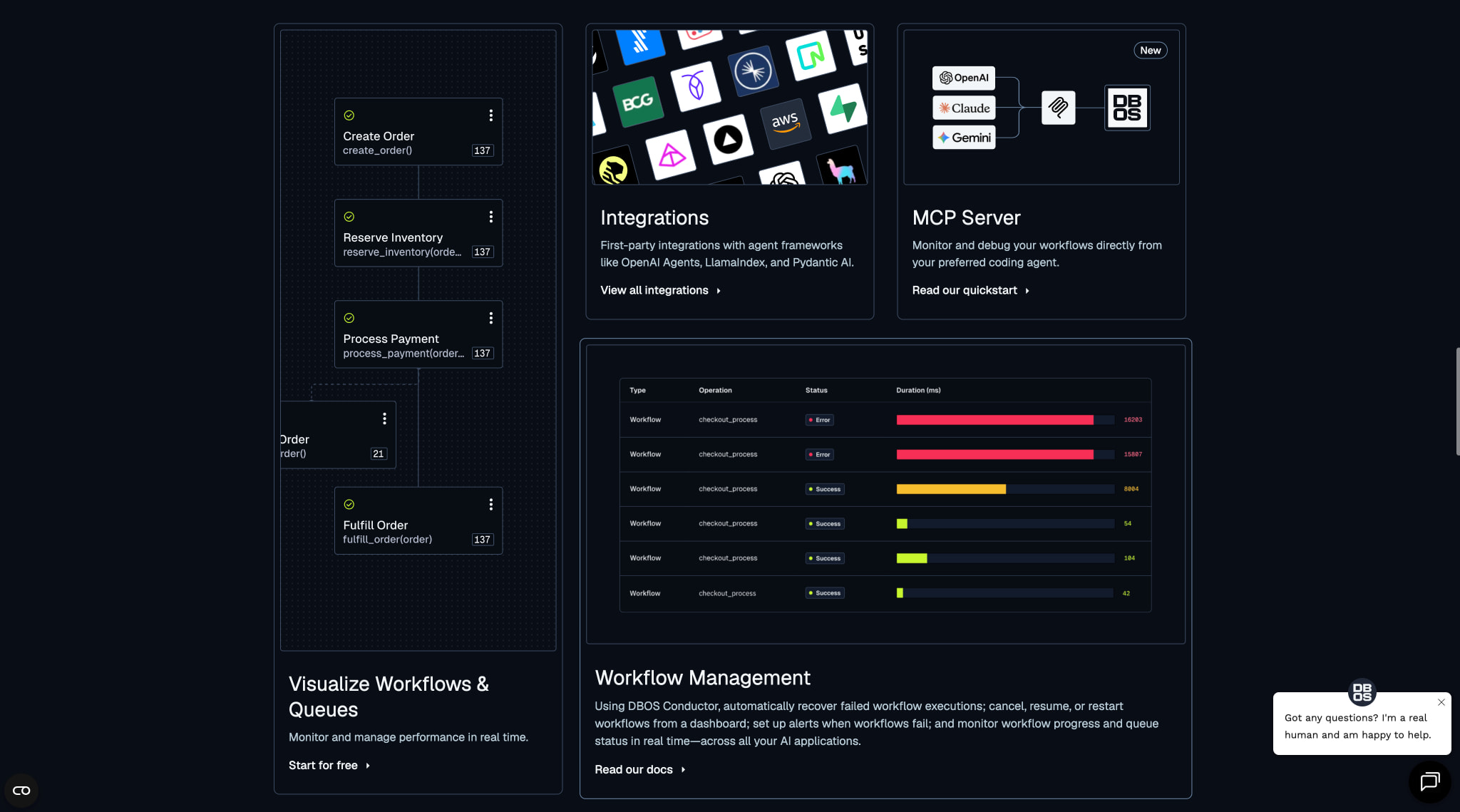 DBOS | Durable Workflow Orchestration captured website design