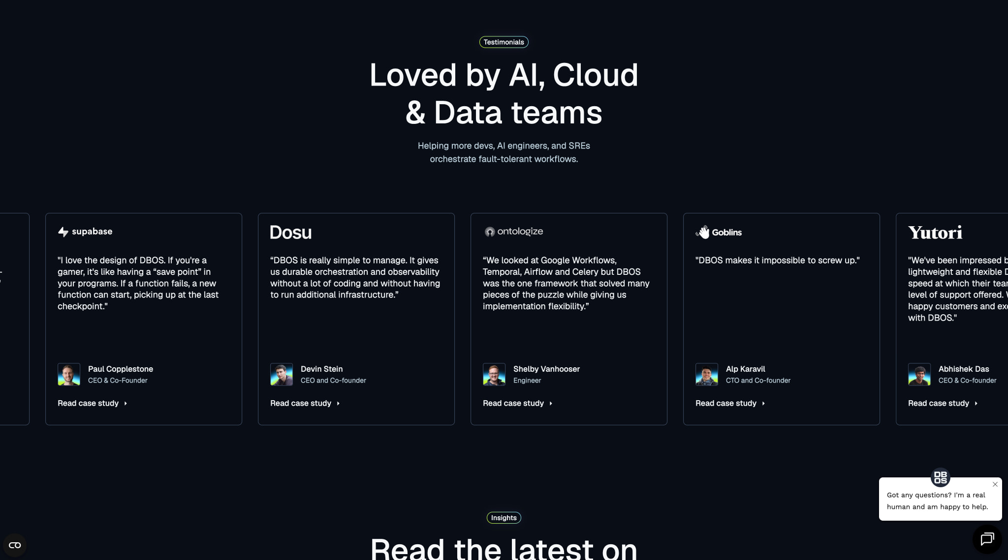 DBOS | Durable Workflow Orchestration captured website design