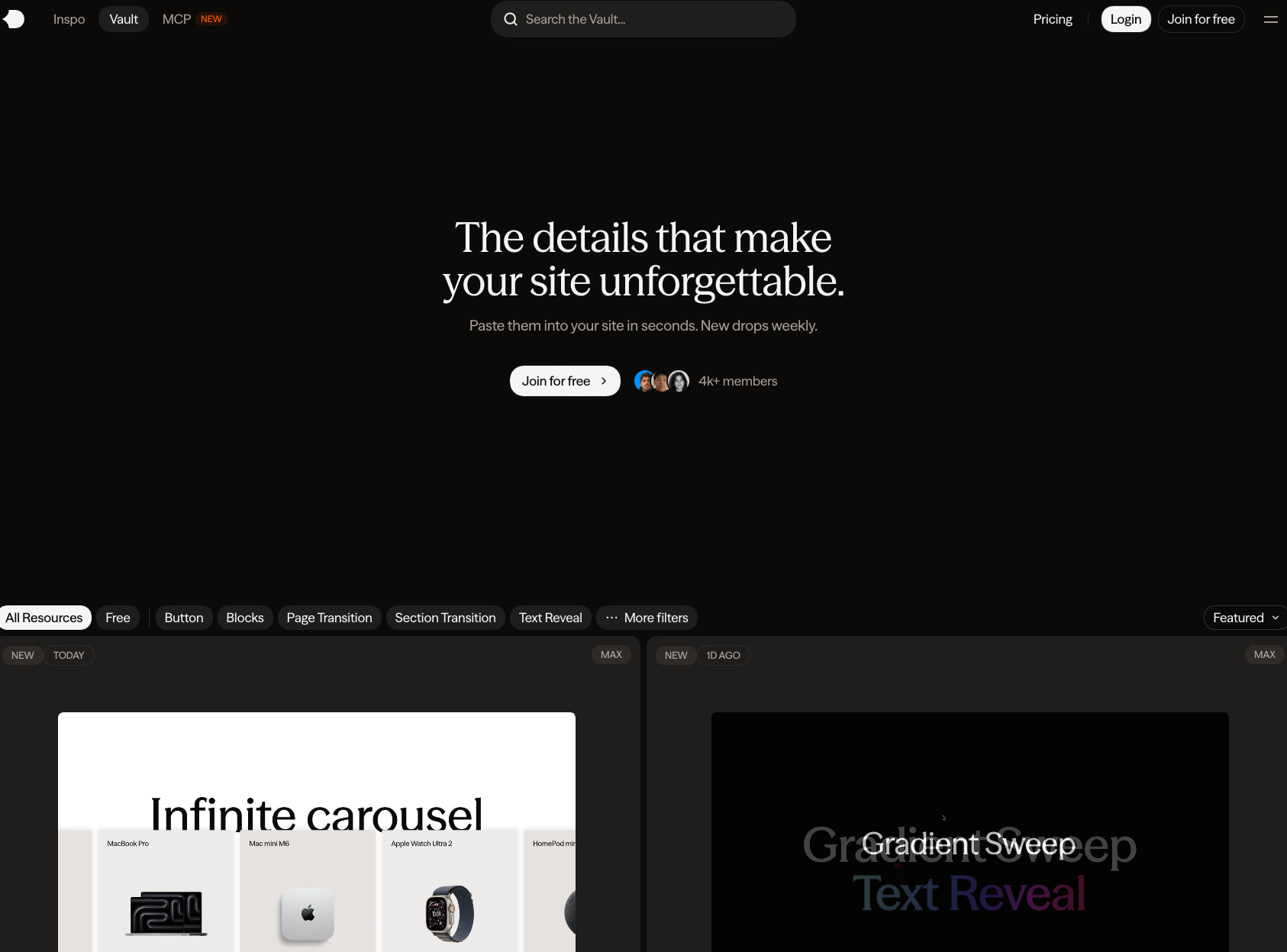 Details.so — Web animation code snippets, copy and paste captured website design