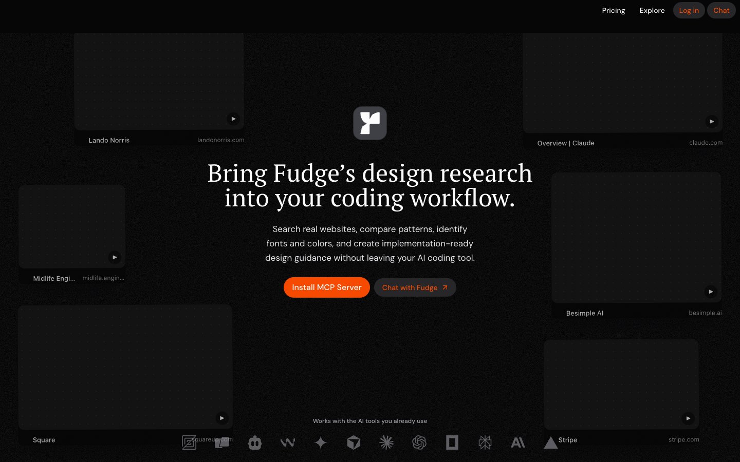 Fudge MCP — Give Your AI Better Design References captured website design