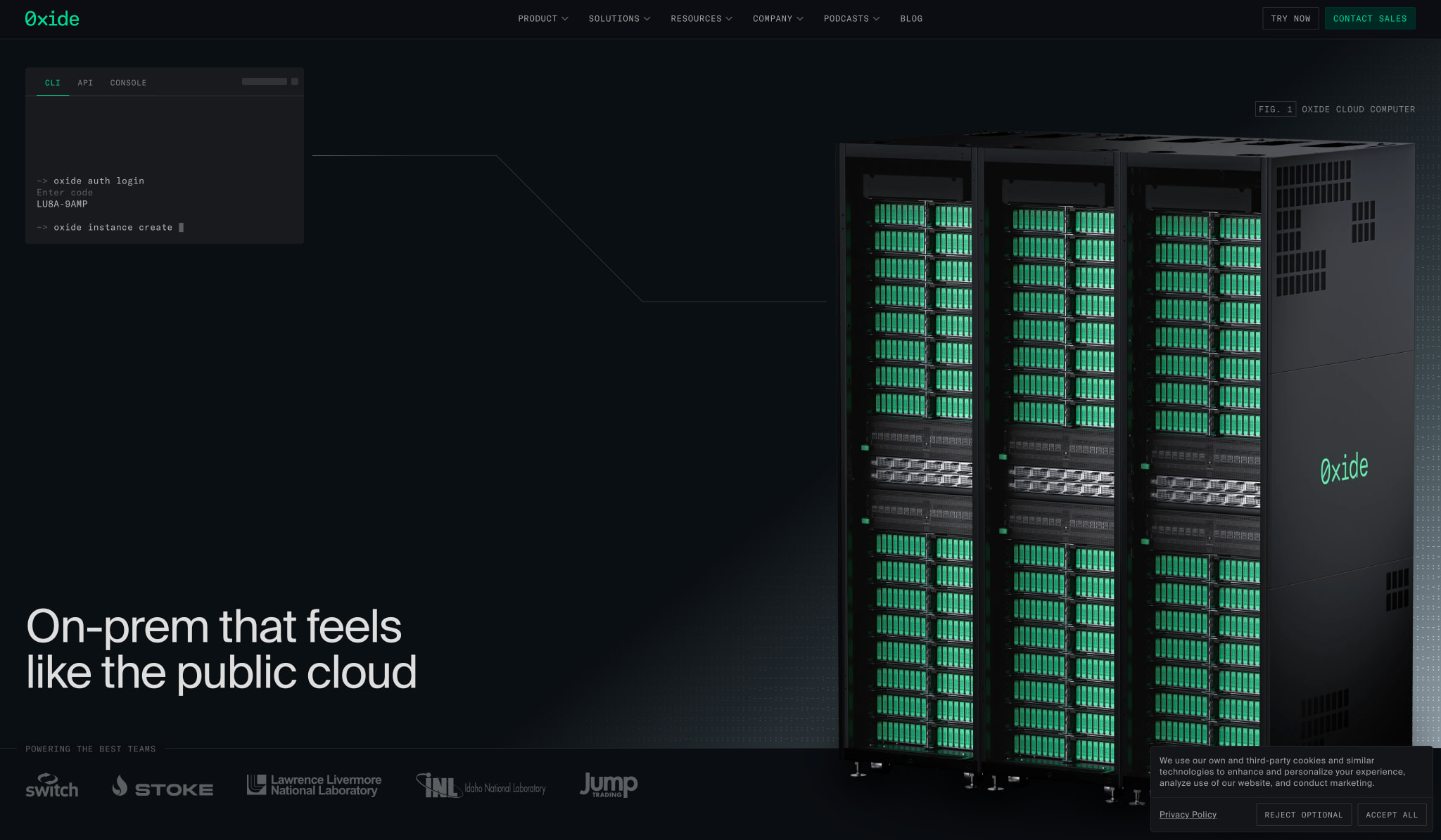 Oxide Computer Company captured website design