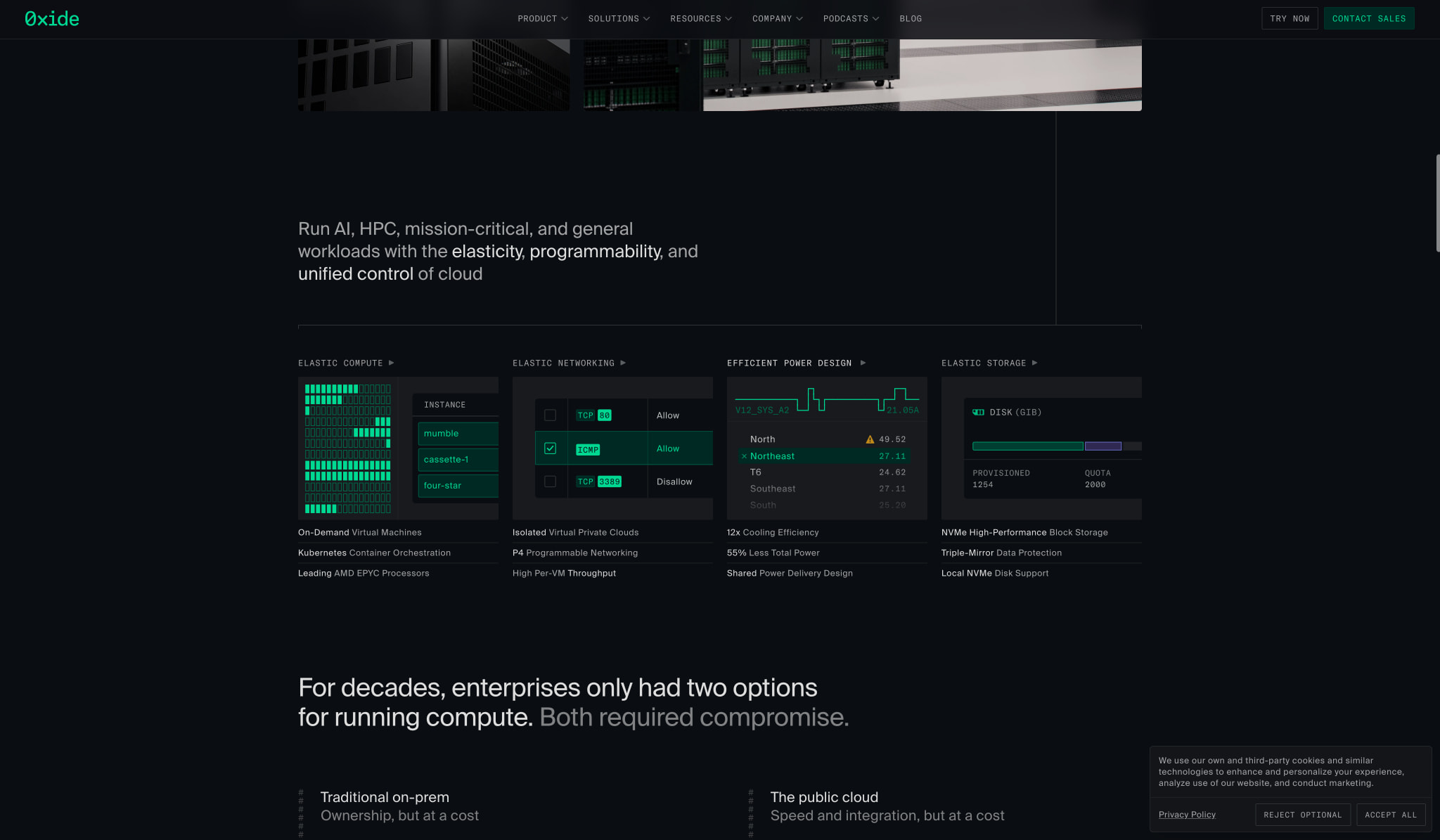 Oxide Computer Company captured website design