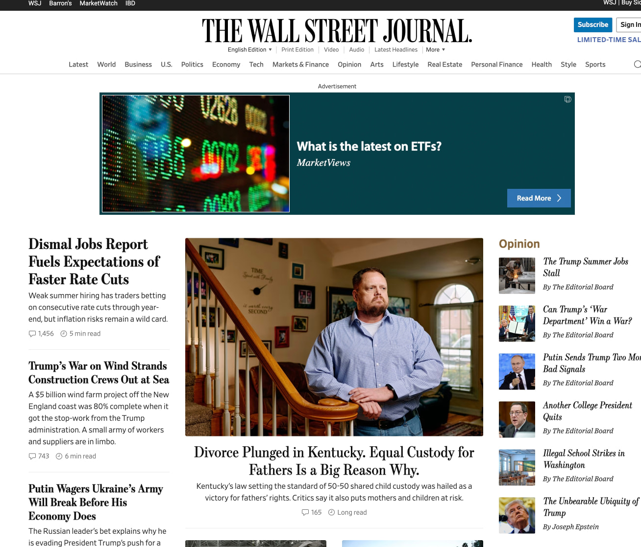 The Wall Street Journal - Breaking News, Business, Financial & Economic News, World News and Video captured website design