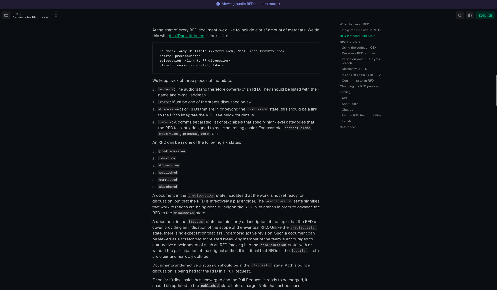 1 - Requests for Discussion | RFD | Oxide captured website design