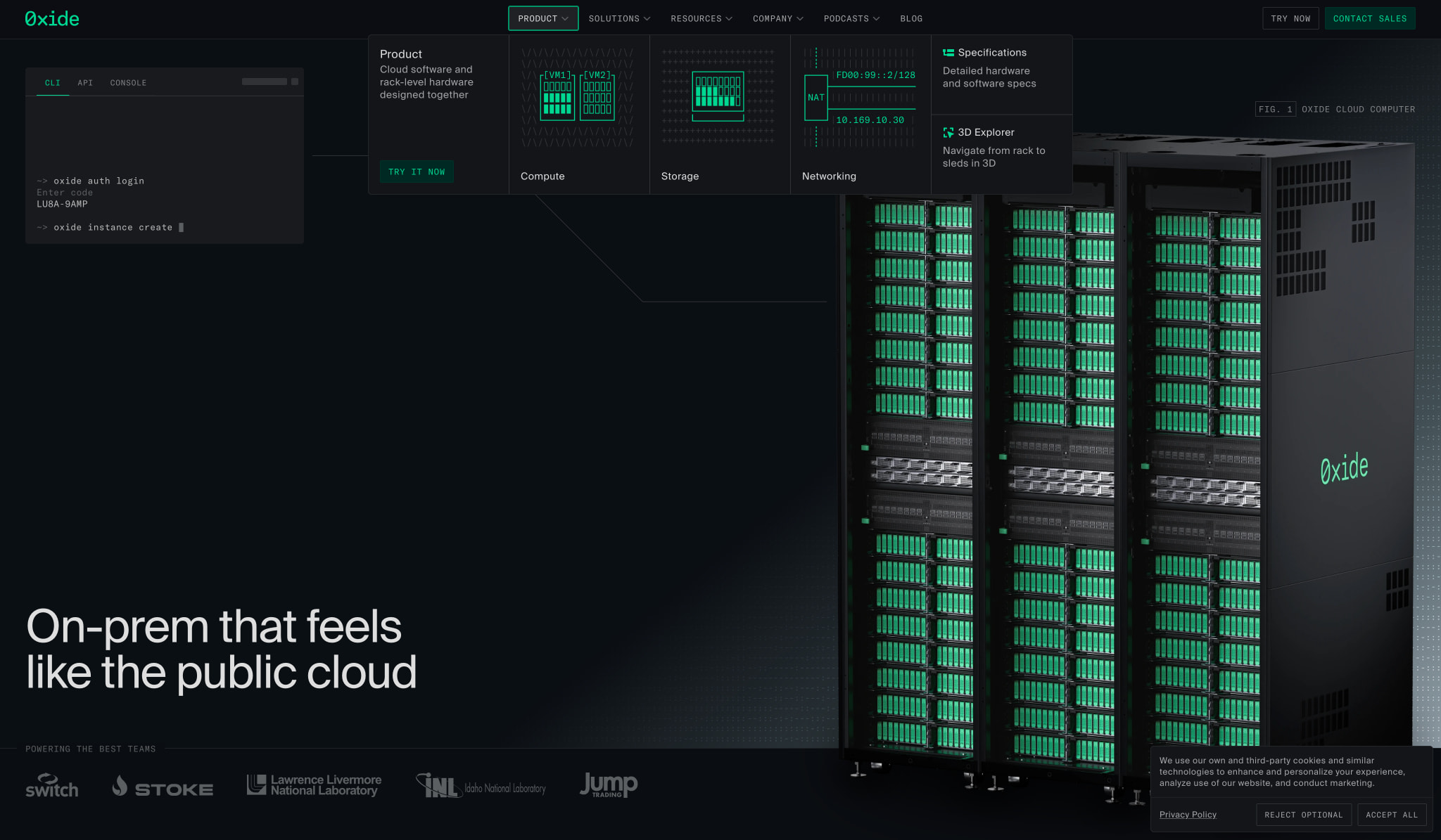 Oxide Computer Company captured website design