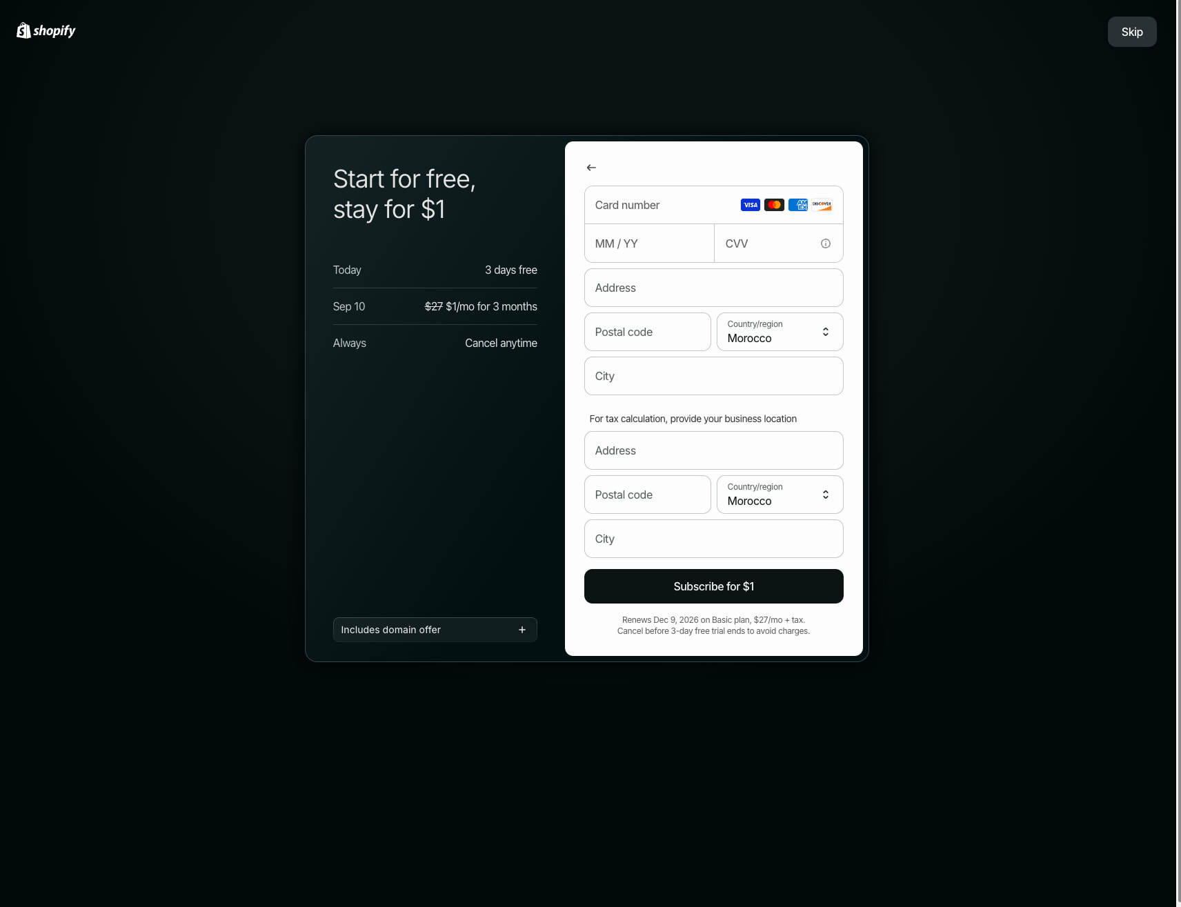 Building your store – Shopify captured website design