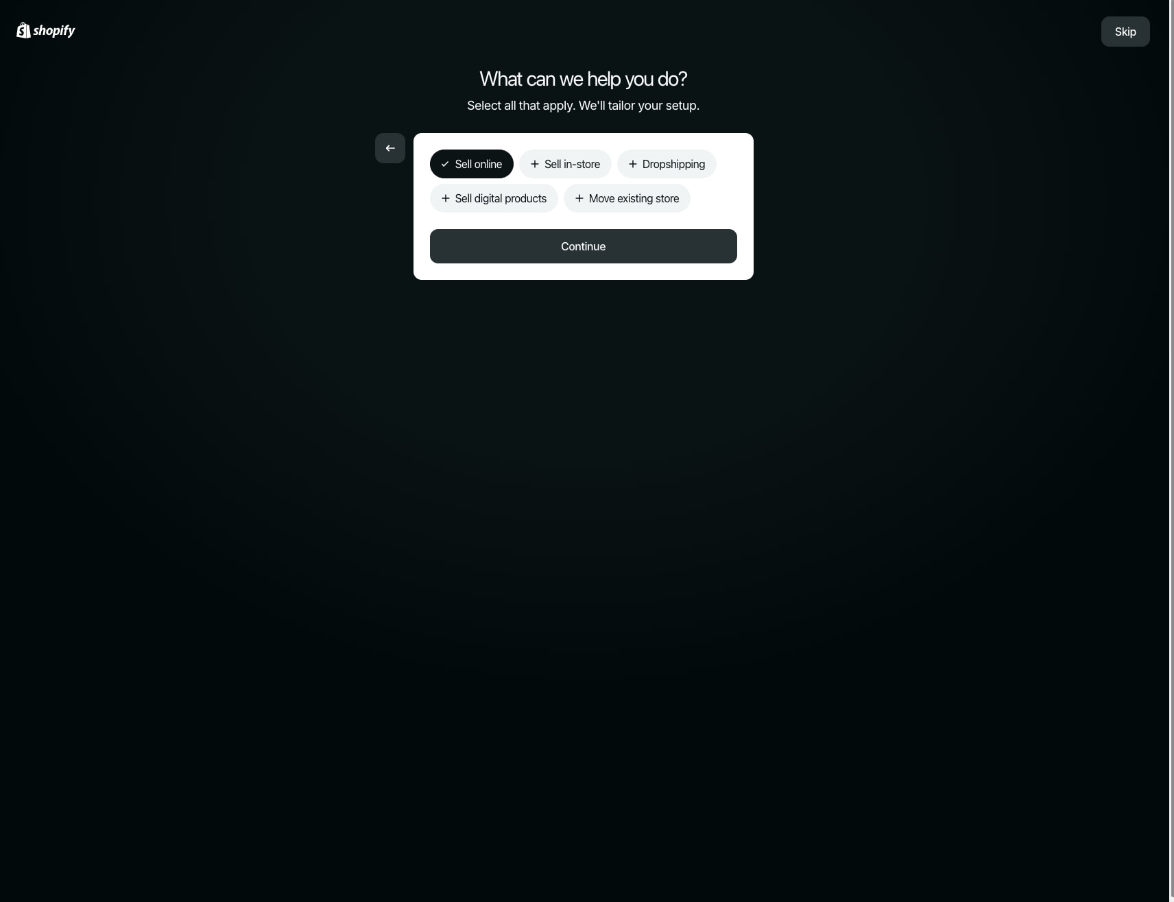 Building your store – Shopify captured website design