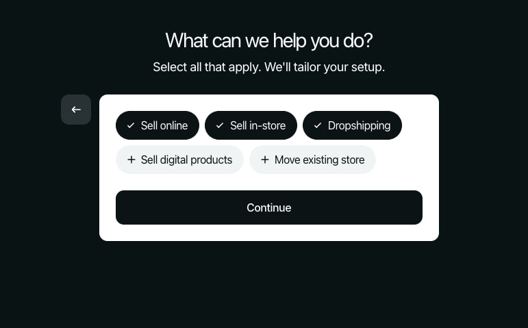 Building your store – Shopify captured website design