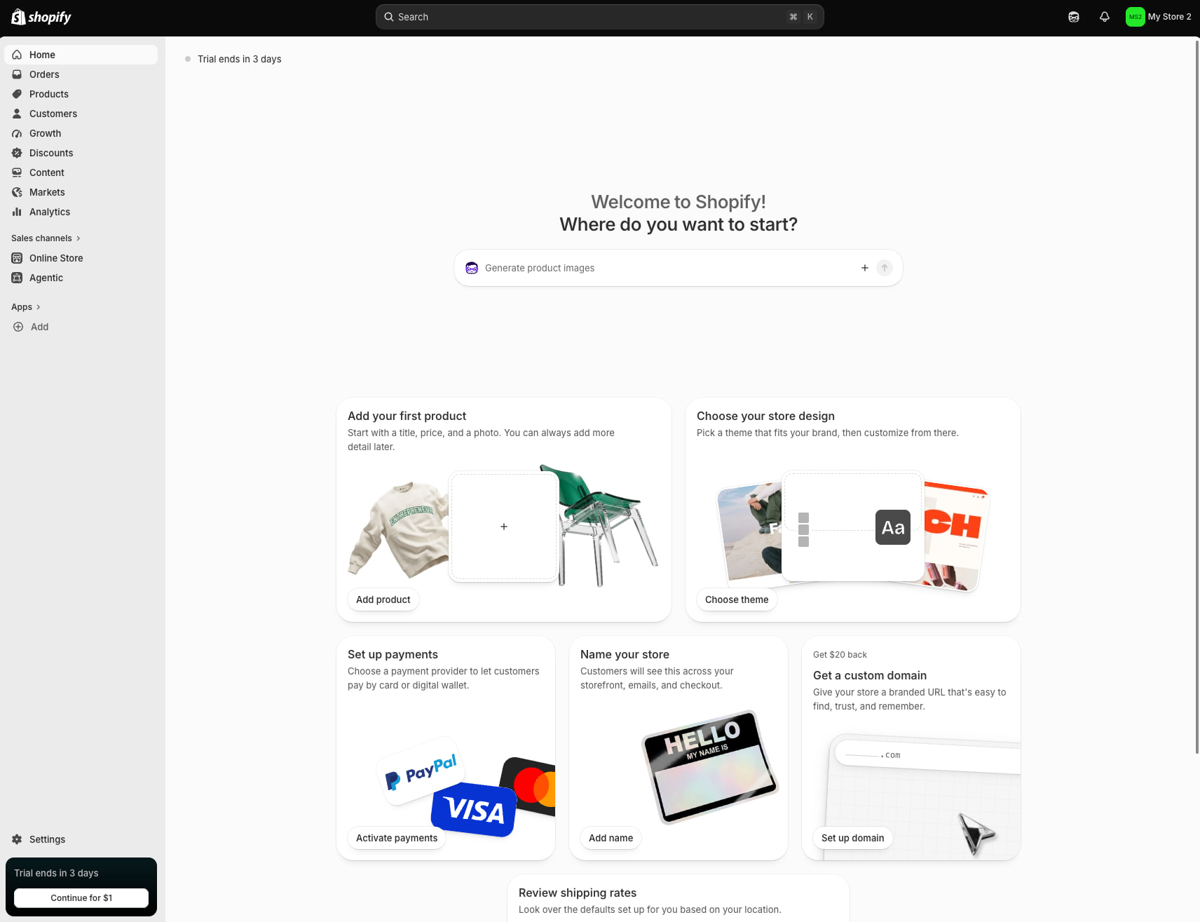 My Store 2 · Home · Shopify captured website design