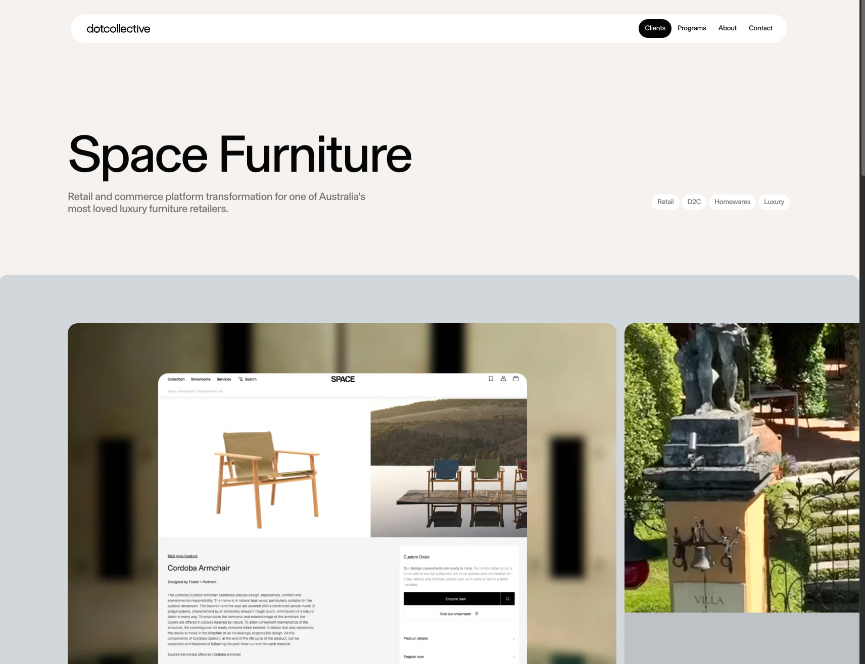Space Furniture — DotCollective captured website design