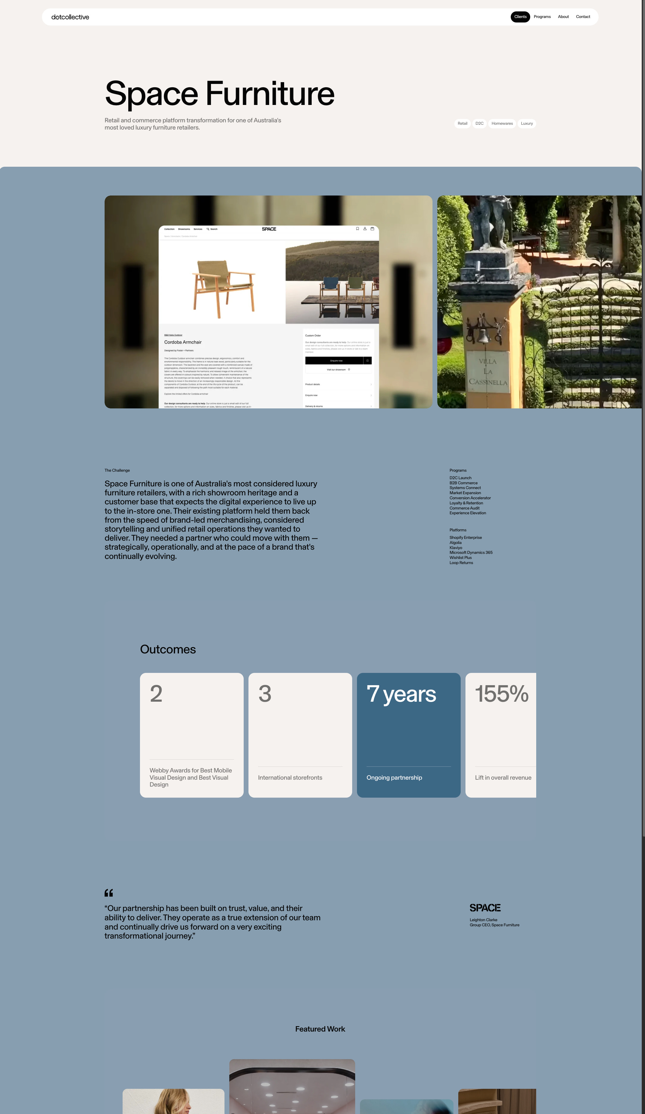 Space Furniture — DotCollective captured website design