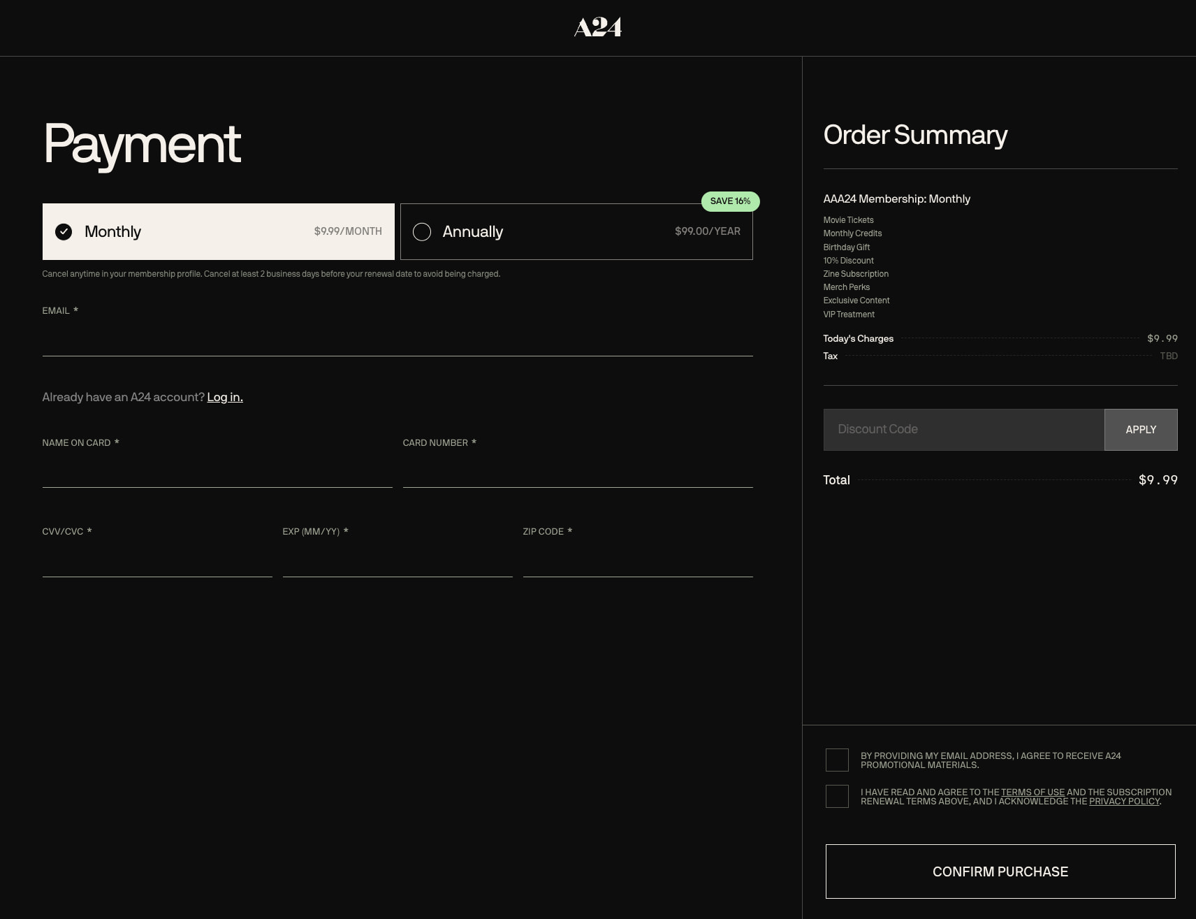 AAA24 > Join > Payment | AAA24 captured website design