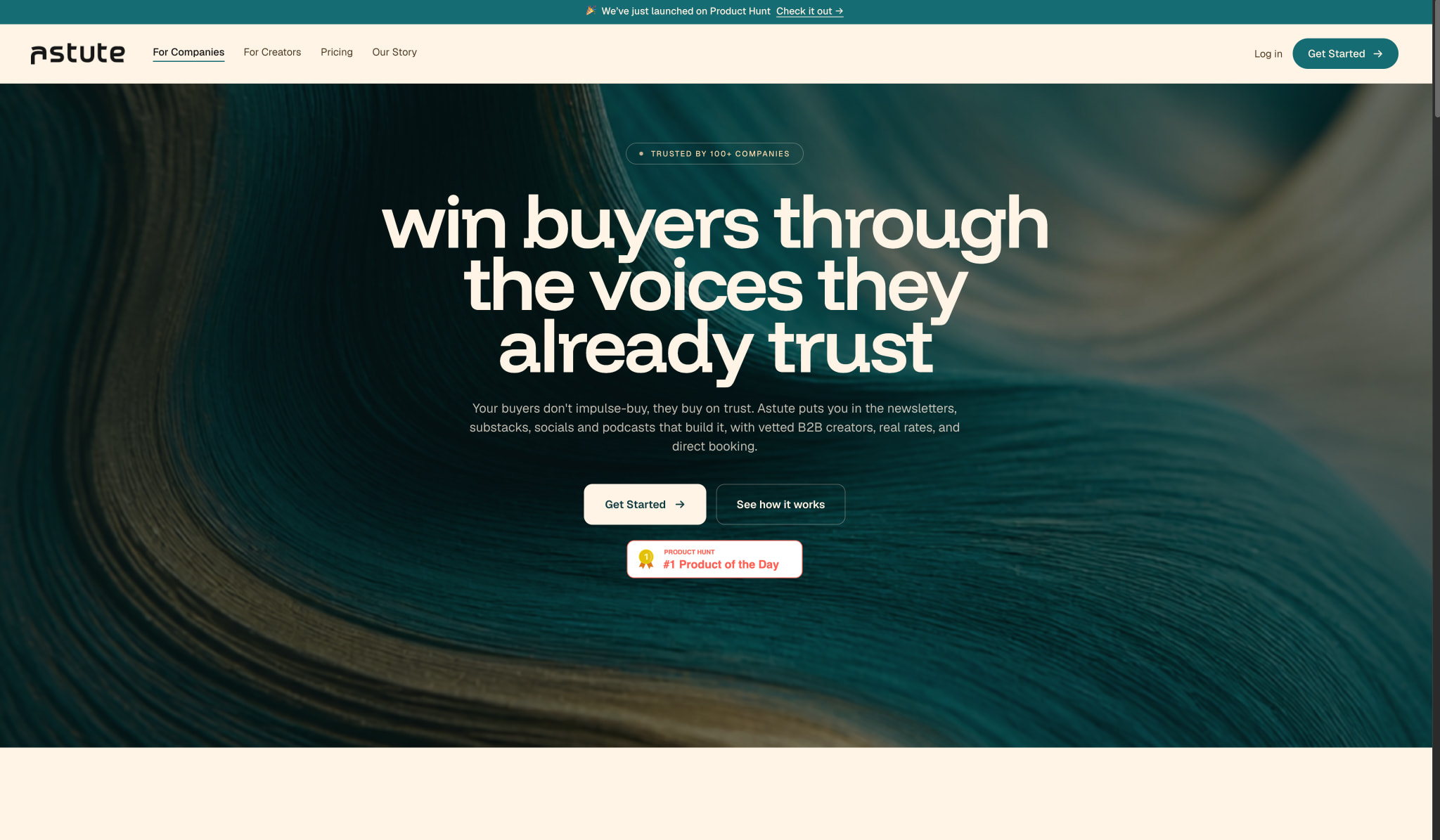 Astute - The B2B New Media Platform captured website design