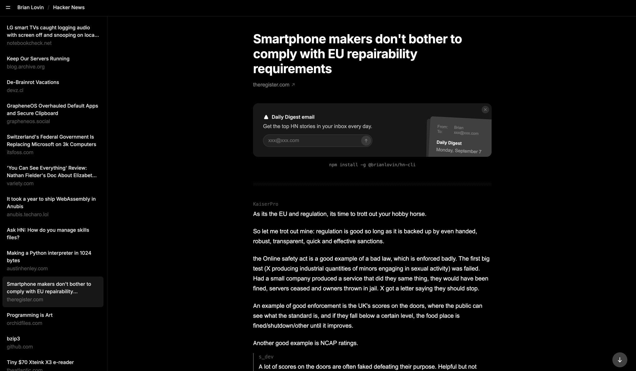 Smartphone makers don't bother to comply with EU repairability requirements | Brian Lovin captured website design