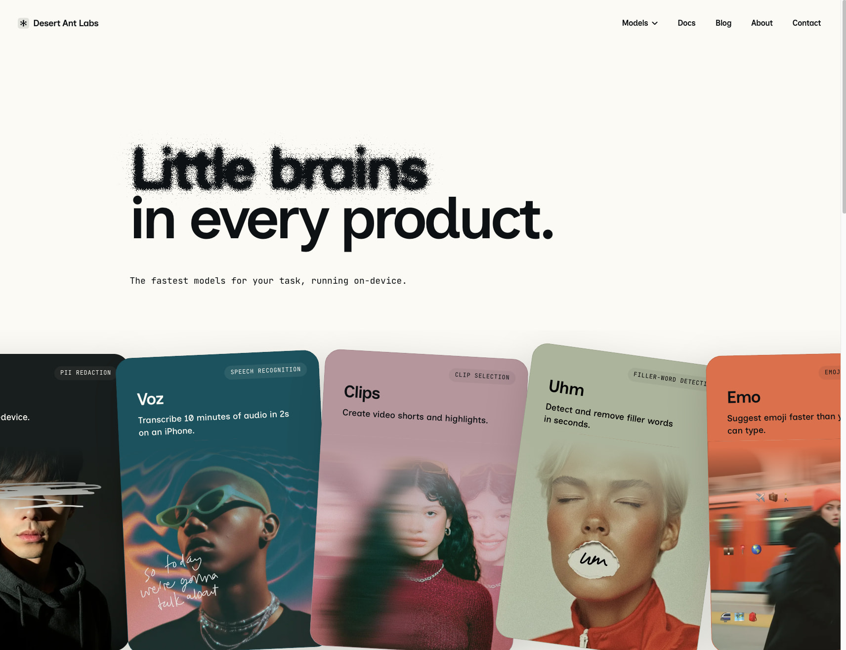 Desert Ant Labs: On-device AI models and SDKs captured website design