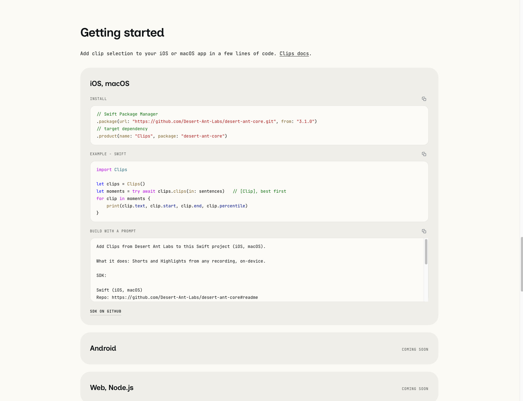 Clips: Shorts and Highlights from any recording, on-device captured website design