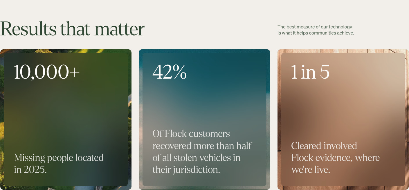 Flock Safety captured website design