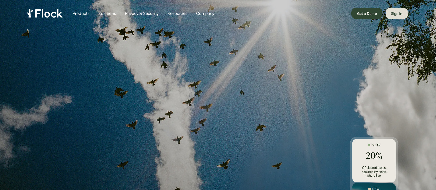 Flock Safety captured website design