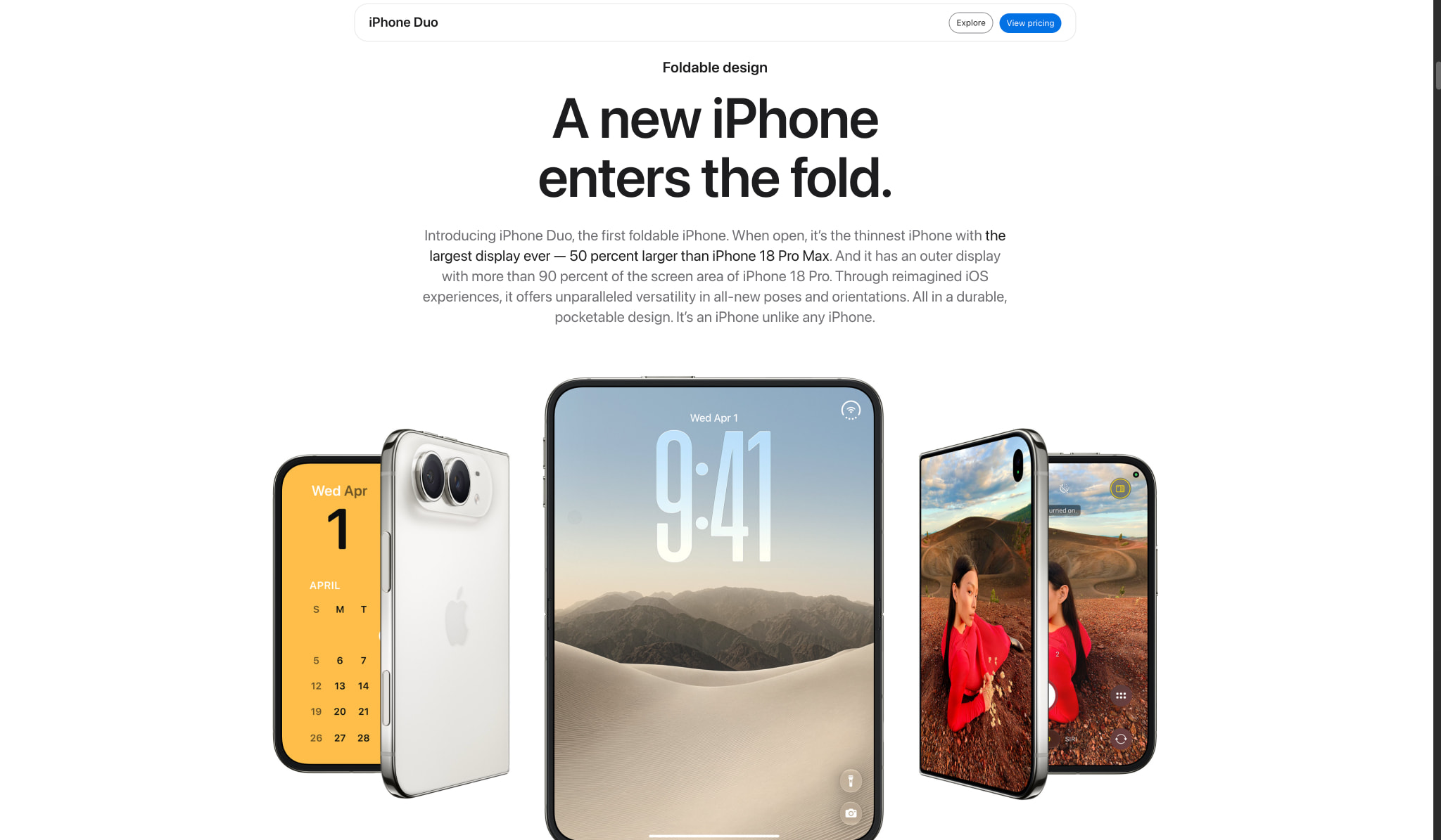 iPhone Duo - Apple captured website design