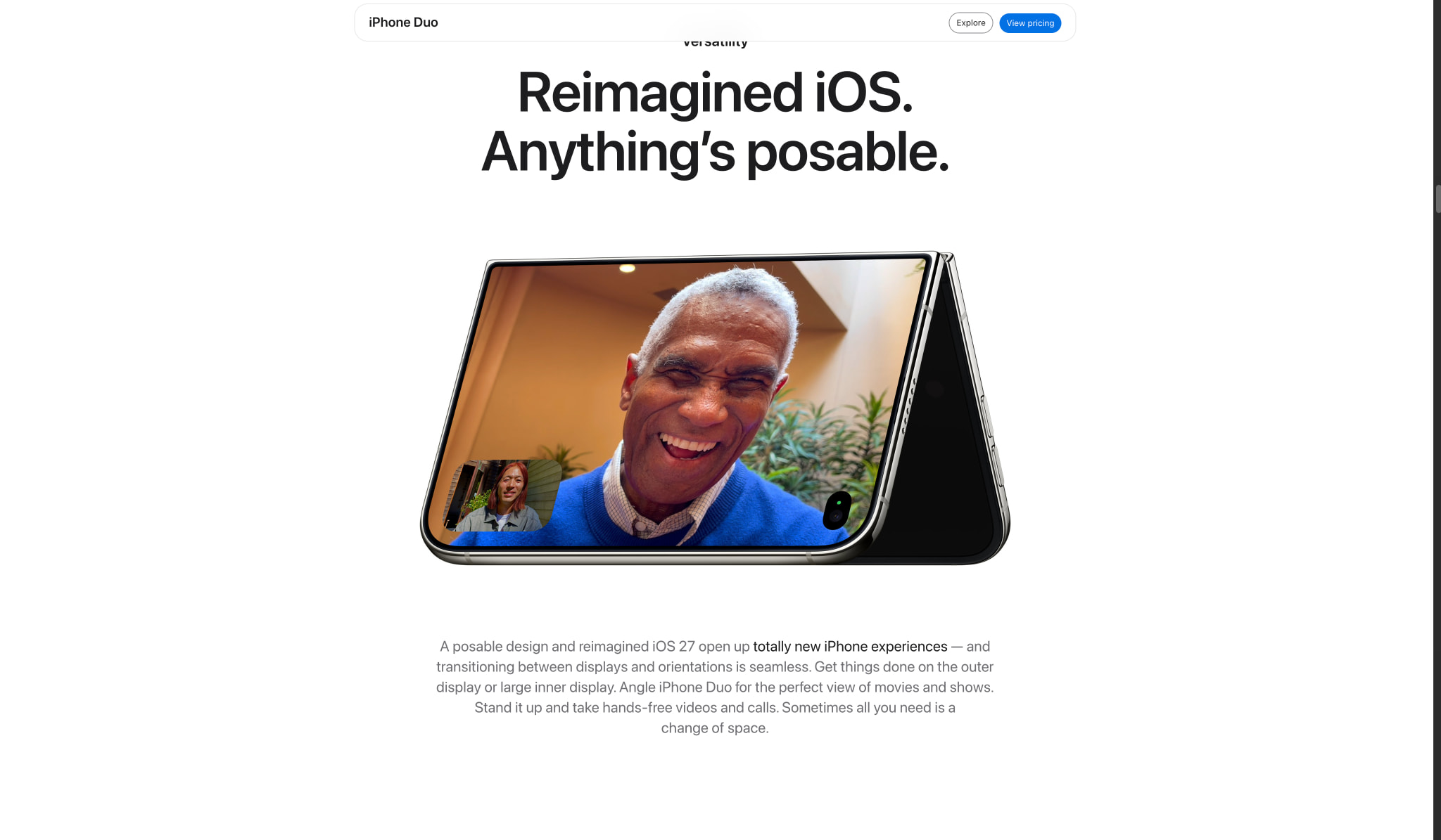 iPhone Duo - Apple captured website design