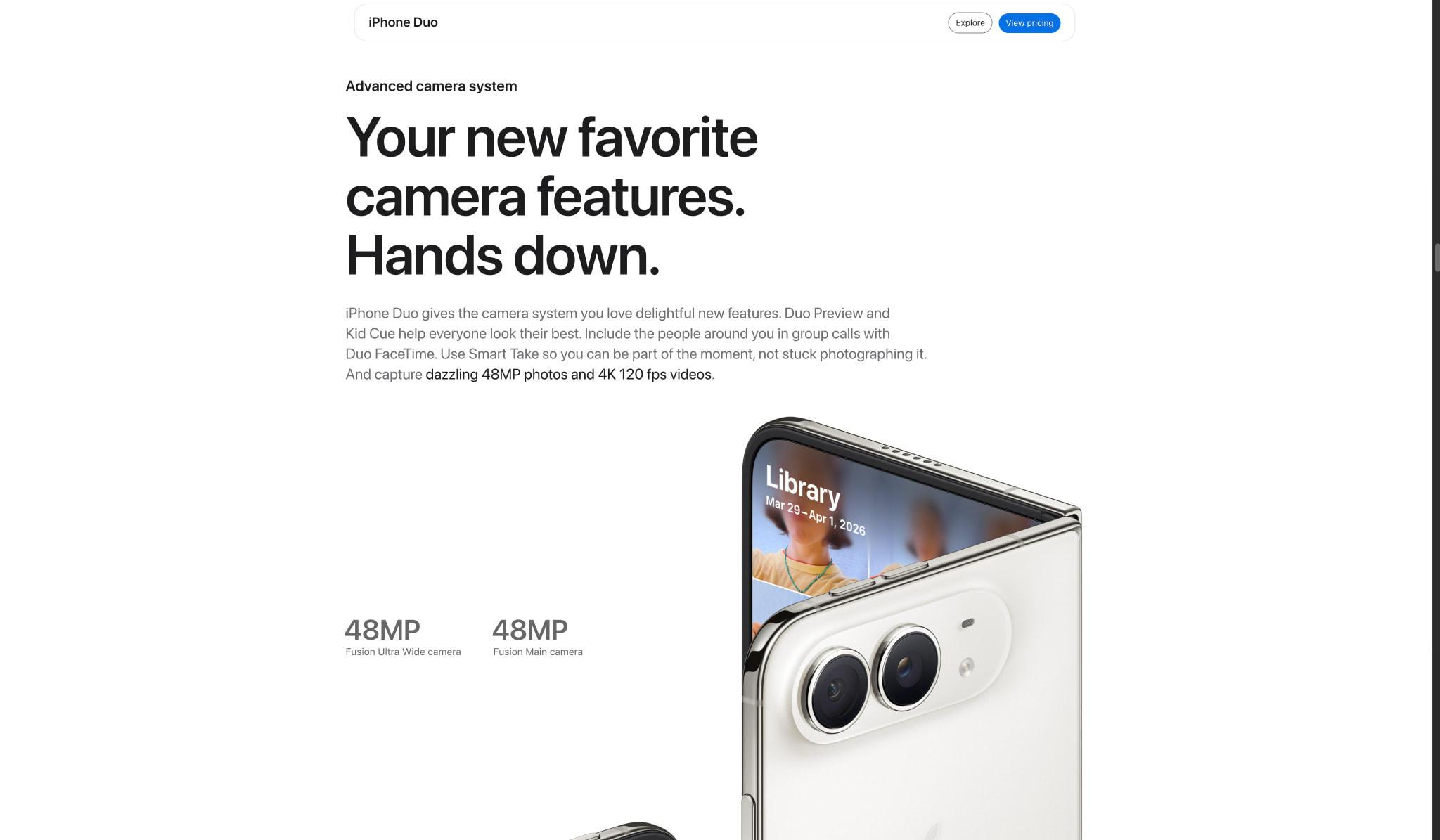 iPhone Duo - Apple captured website design
