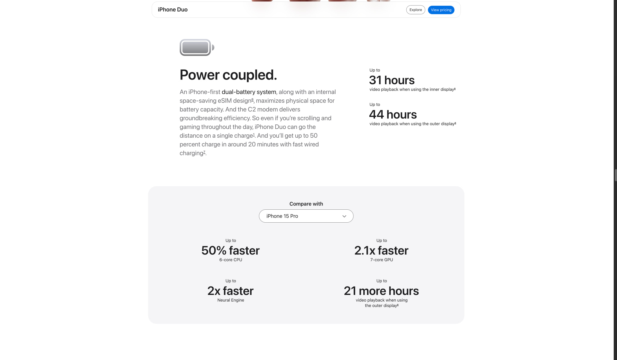iPhone Duo - Apple captured website design