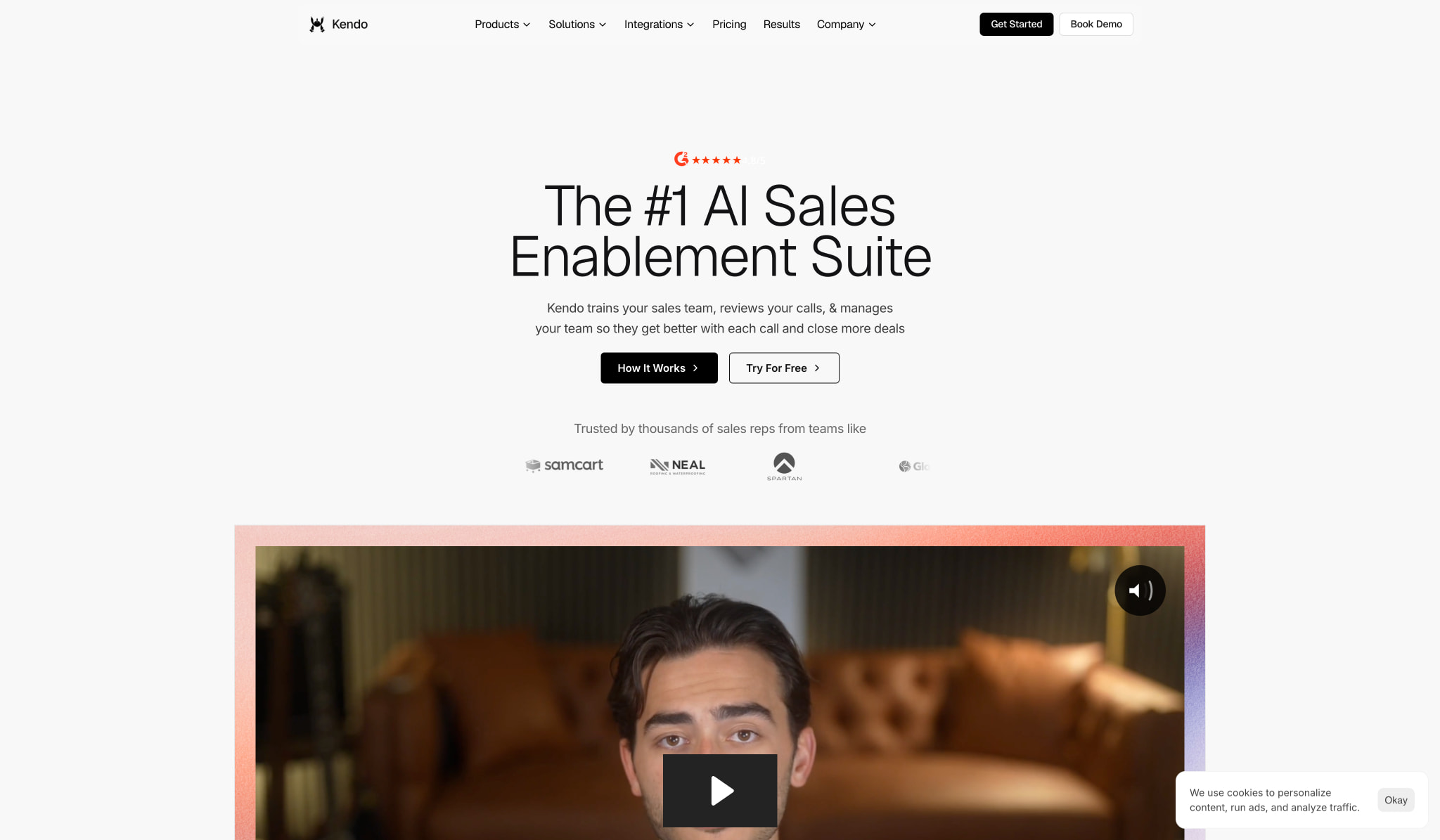 Kendo AI | The #1 AI Sales Management & Training Suite captured website design