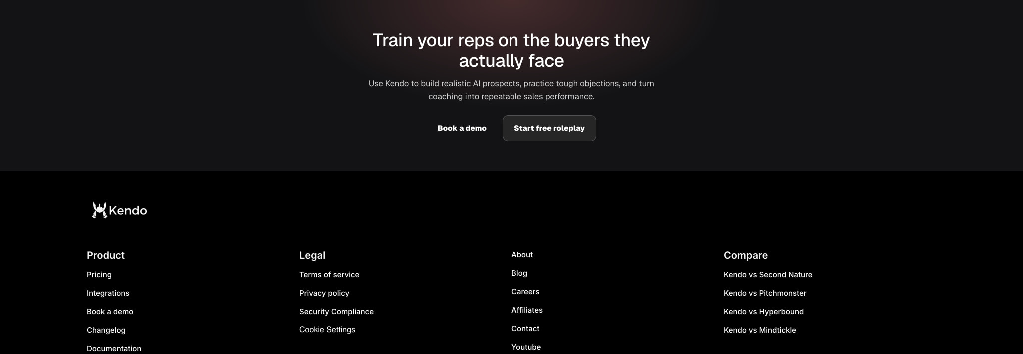 Sales Training Blog | Tips, Guides & AI Insights | Kendo AI captured website design