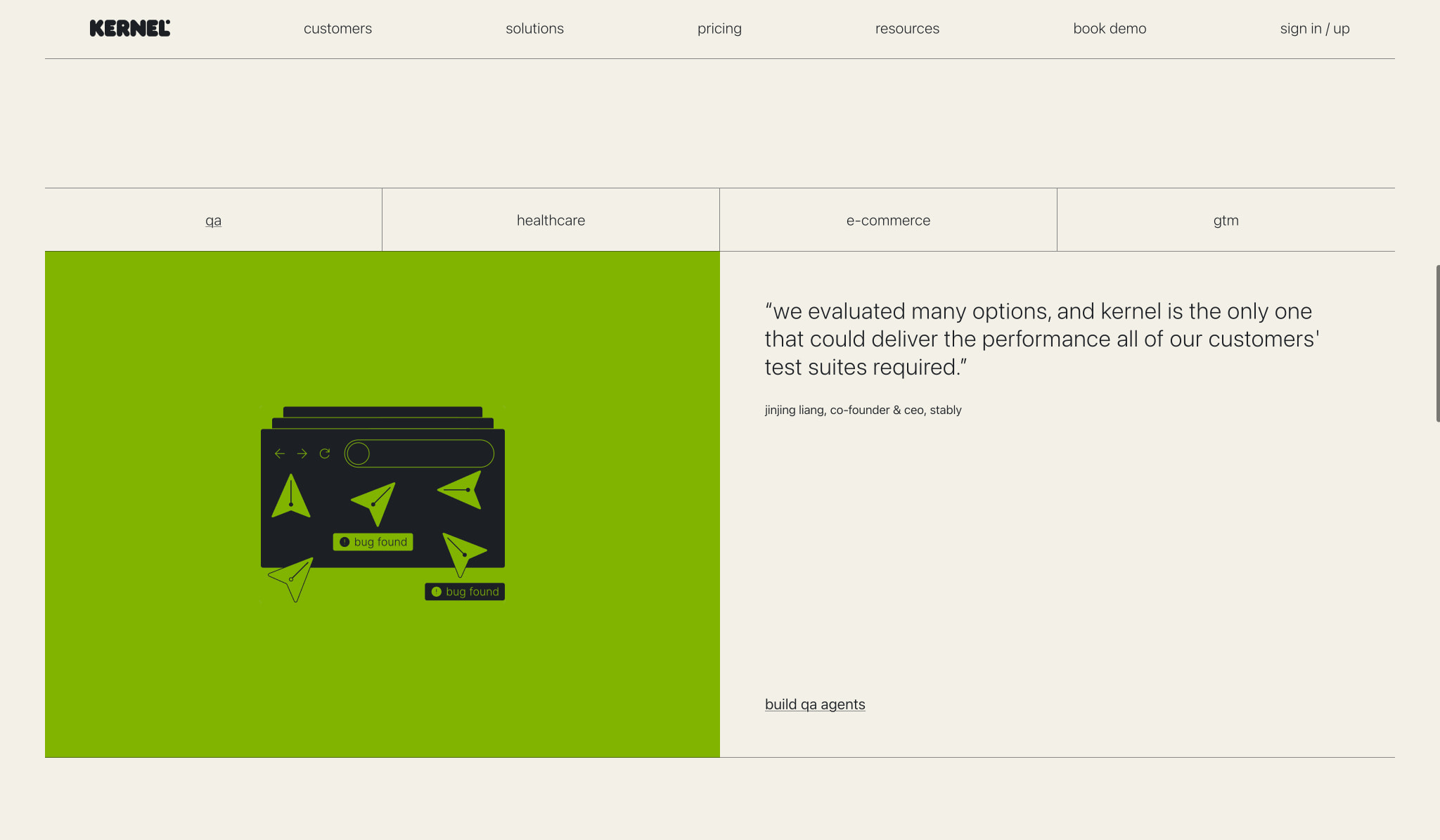 KERNEL: browser infrastructure for web agents and automations captured website design