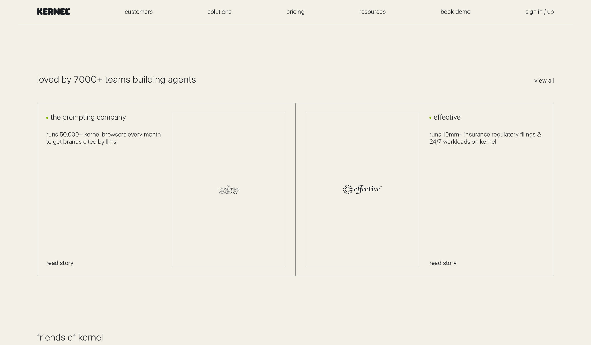 KERNEL: browser infrastructure for web agents and automations captured website design