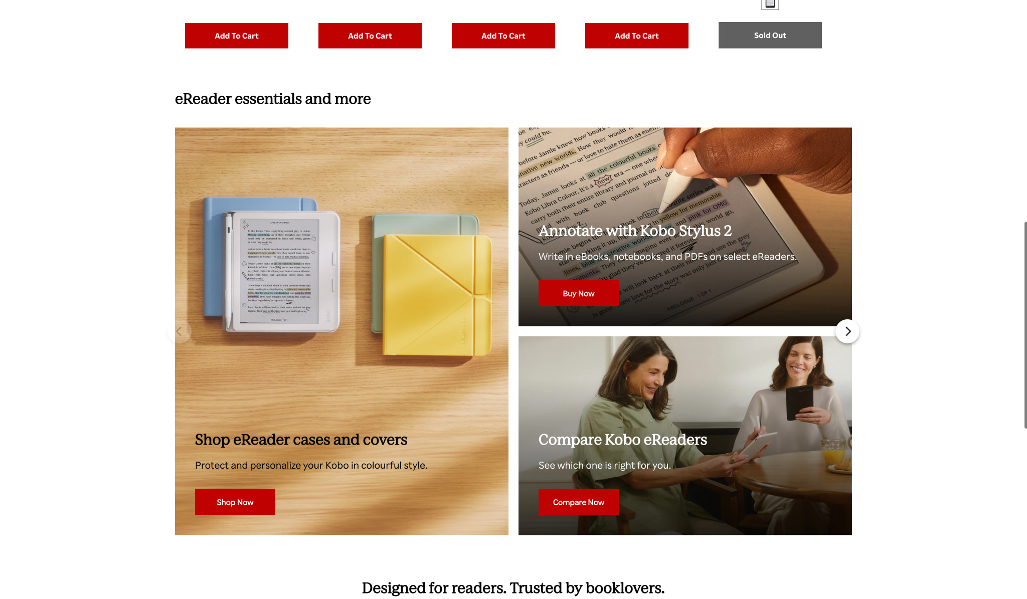 Rakuten Kobo eReader Store United States captured website design