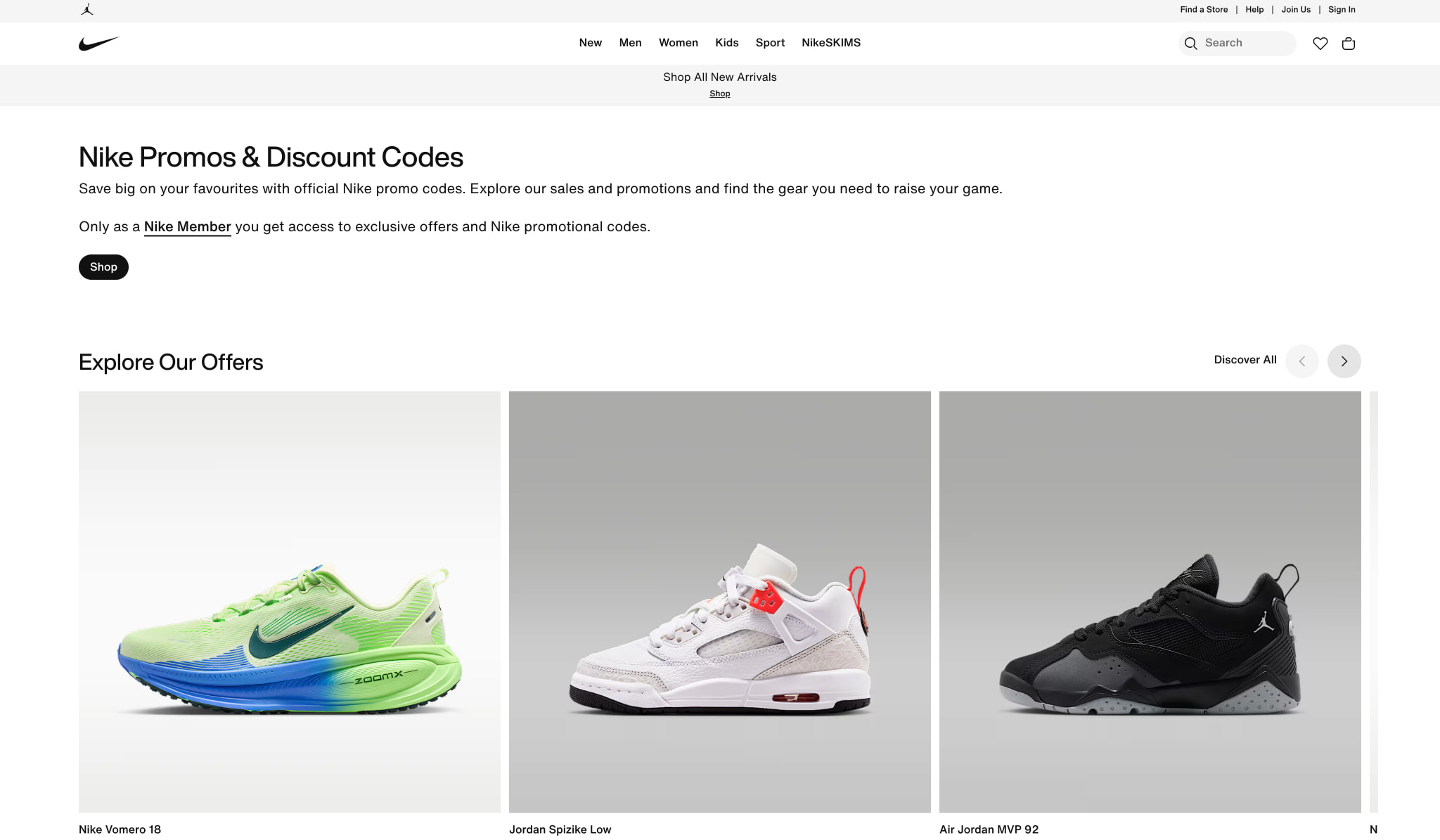 Official Nike Promo & Discount Codes . Nike ZA captured website design