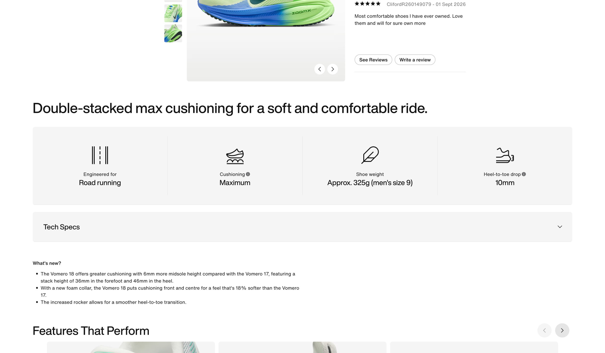 Nike Vomero 18 Men's Road Running Shoes. Nike ZA captured website design
