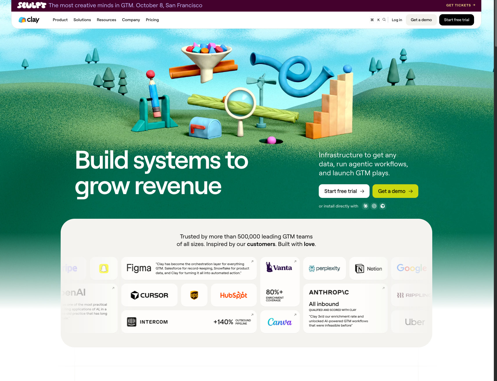 Clay | Build systems to grow revenue captured website design