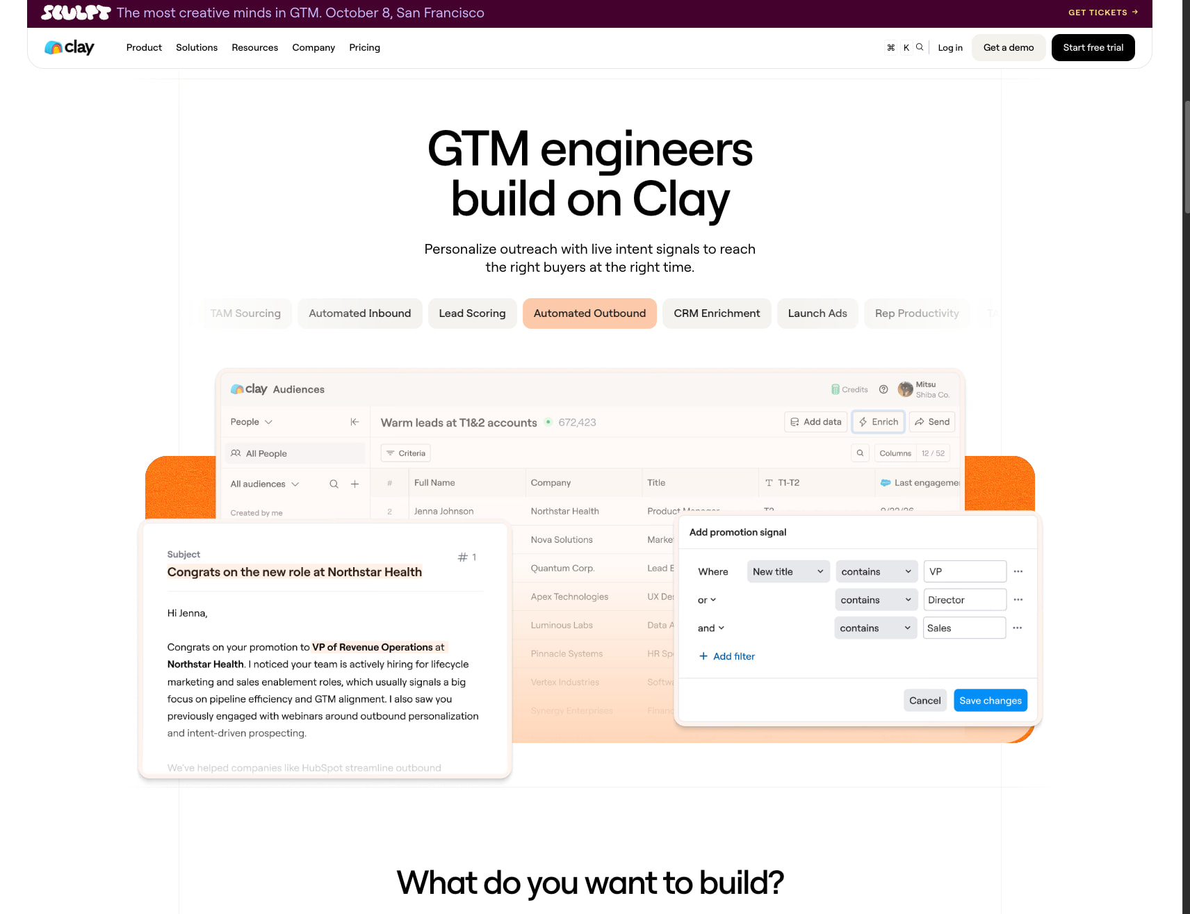 Clay | Build systems to grow revenue captured website design