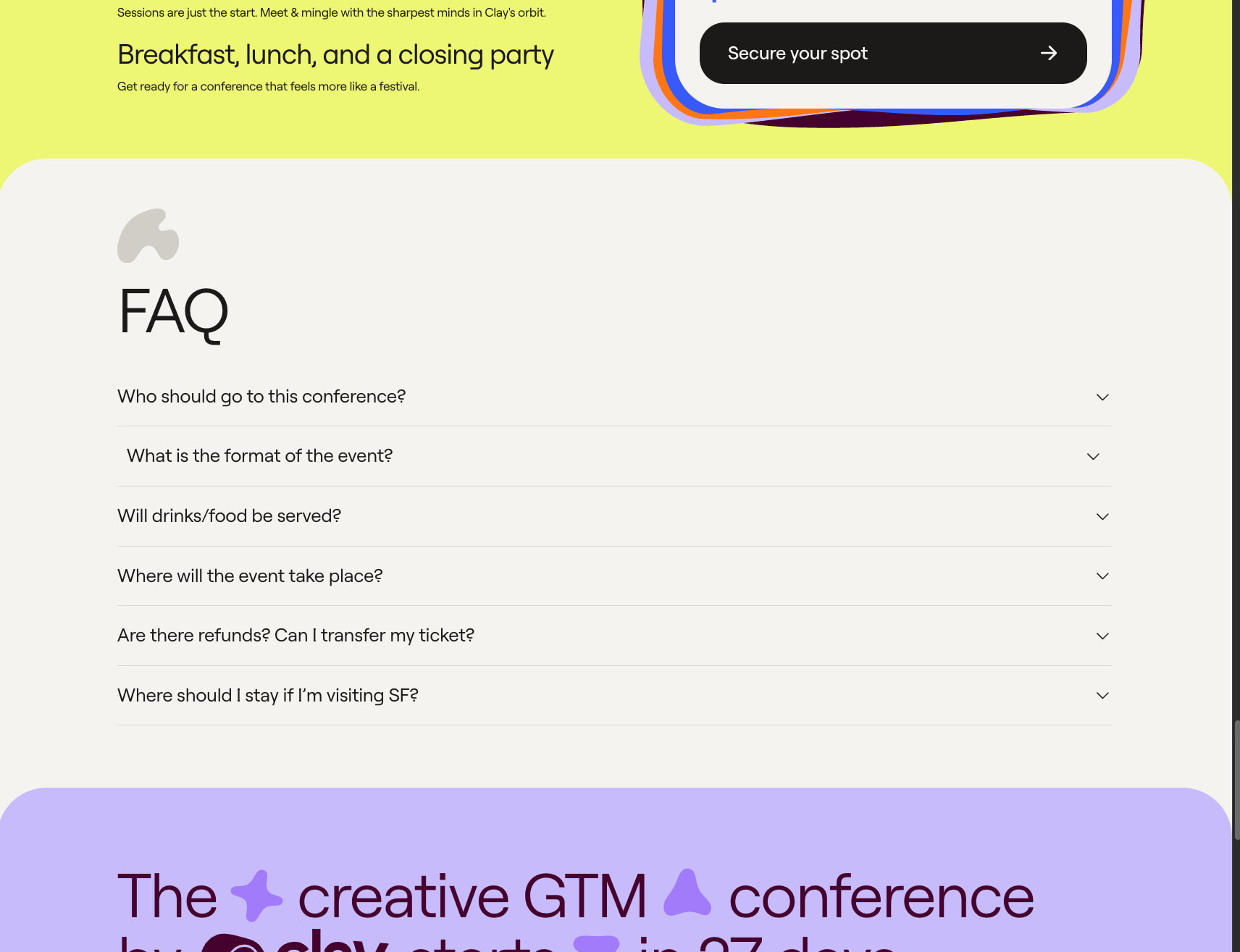 Sculpt: The GTM conference by Clay captured website design