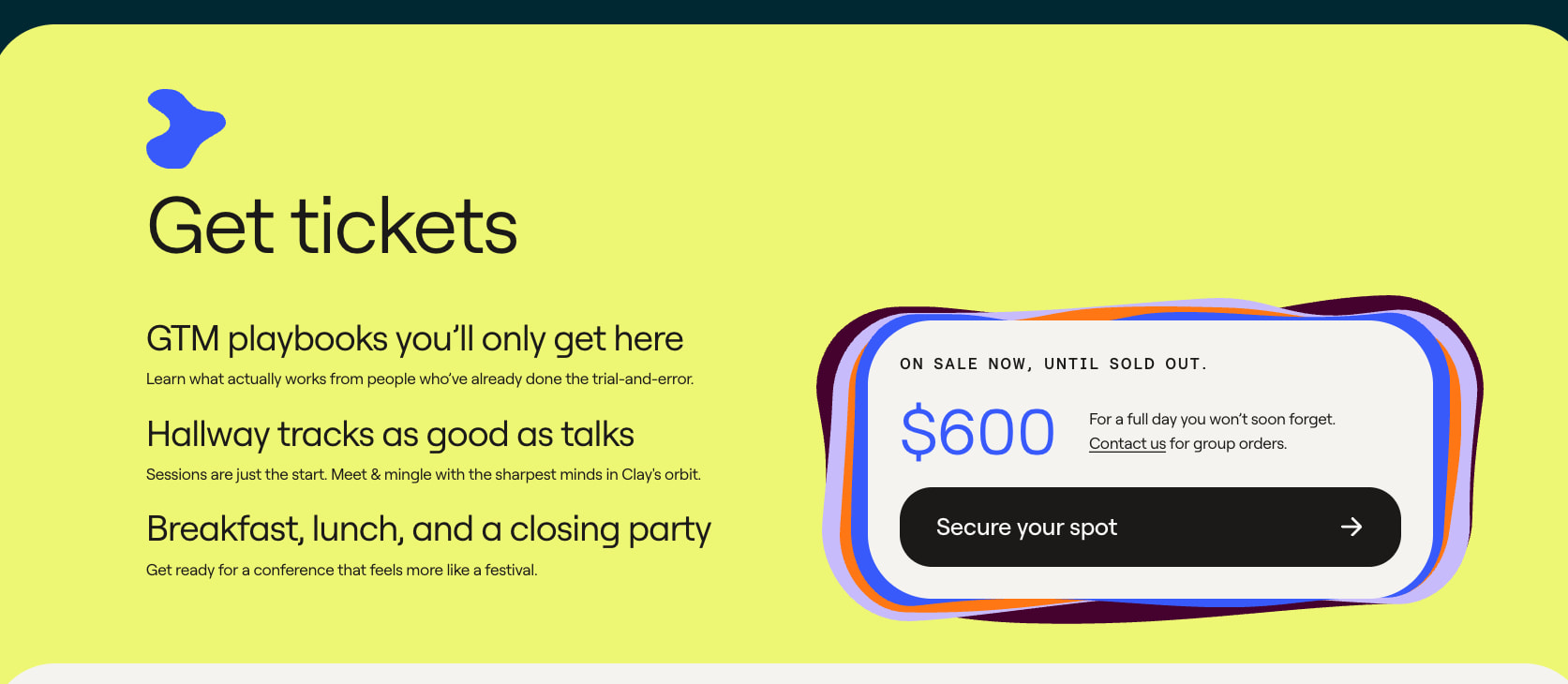 Sculpt: The GTM conference by Clay captured website design