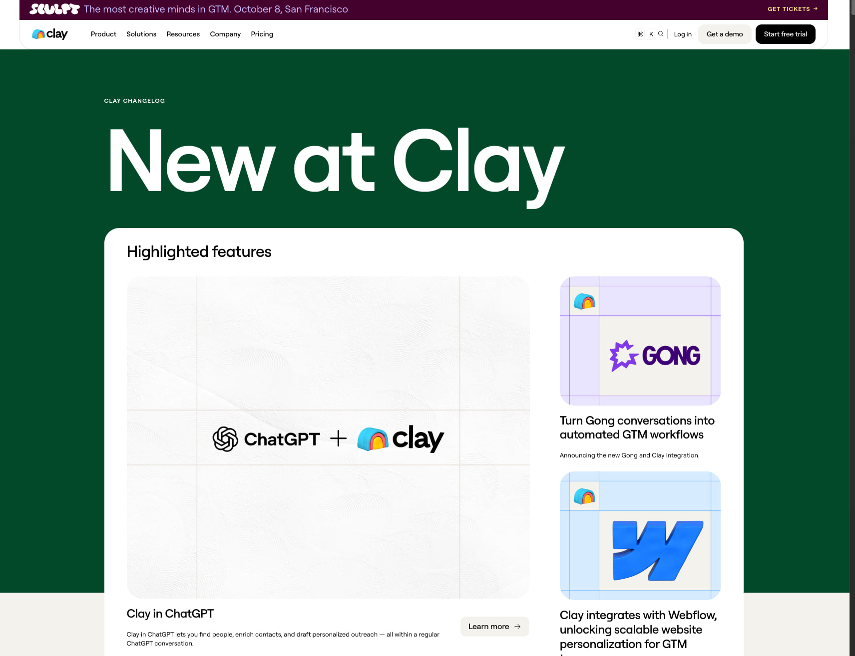 New at Clay | Clay.com captured website design